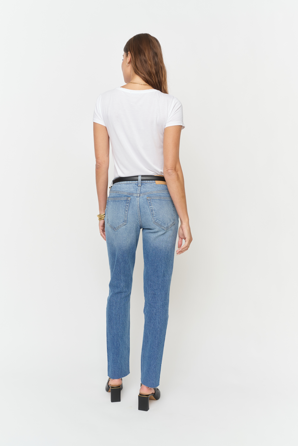 Crosby Mid Rise Relaxed Taper Bright Indigo Worn