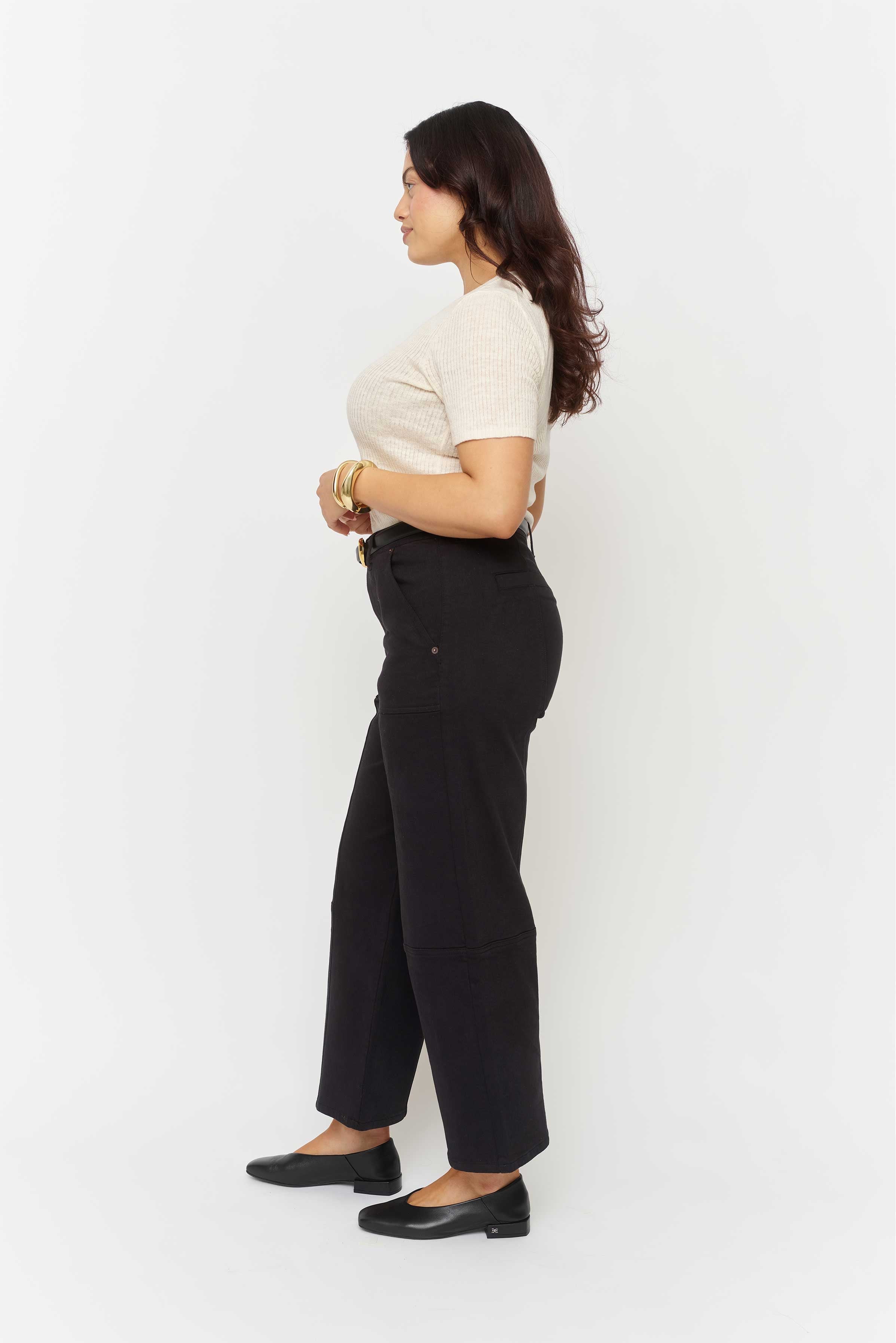 Lawson Wide Leg High Rise Ankle Crop Sculpt+ Black Overdye