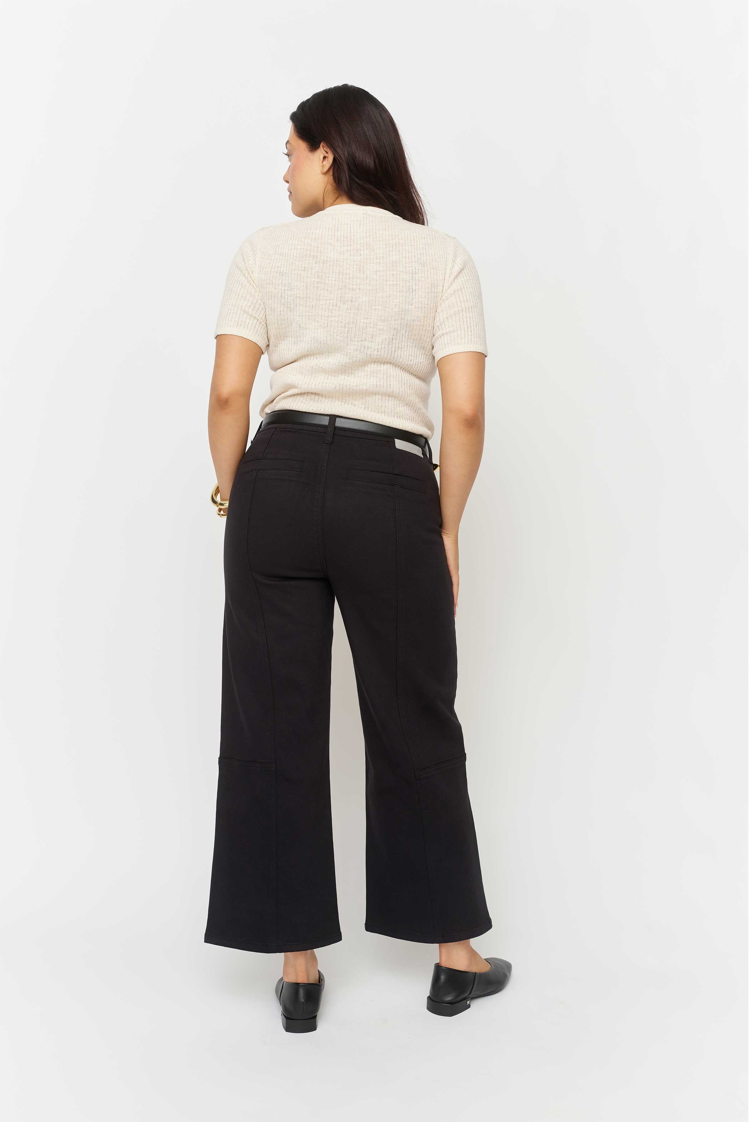 Lawson Wide Leg High Rise Ankle Crop Sculpt+ Black Overdye