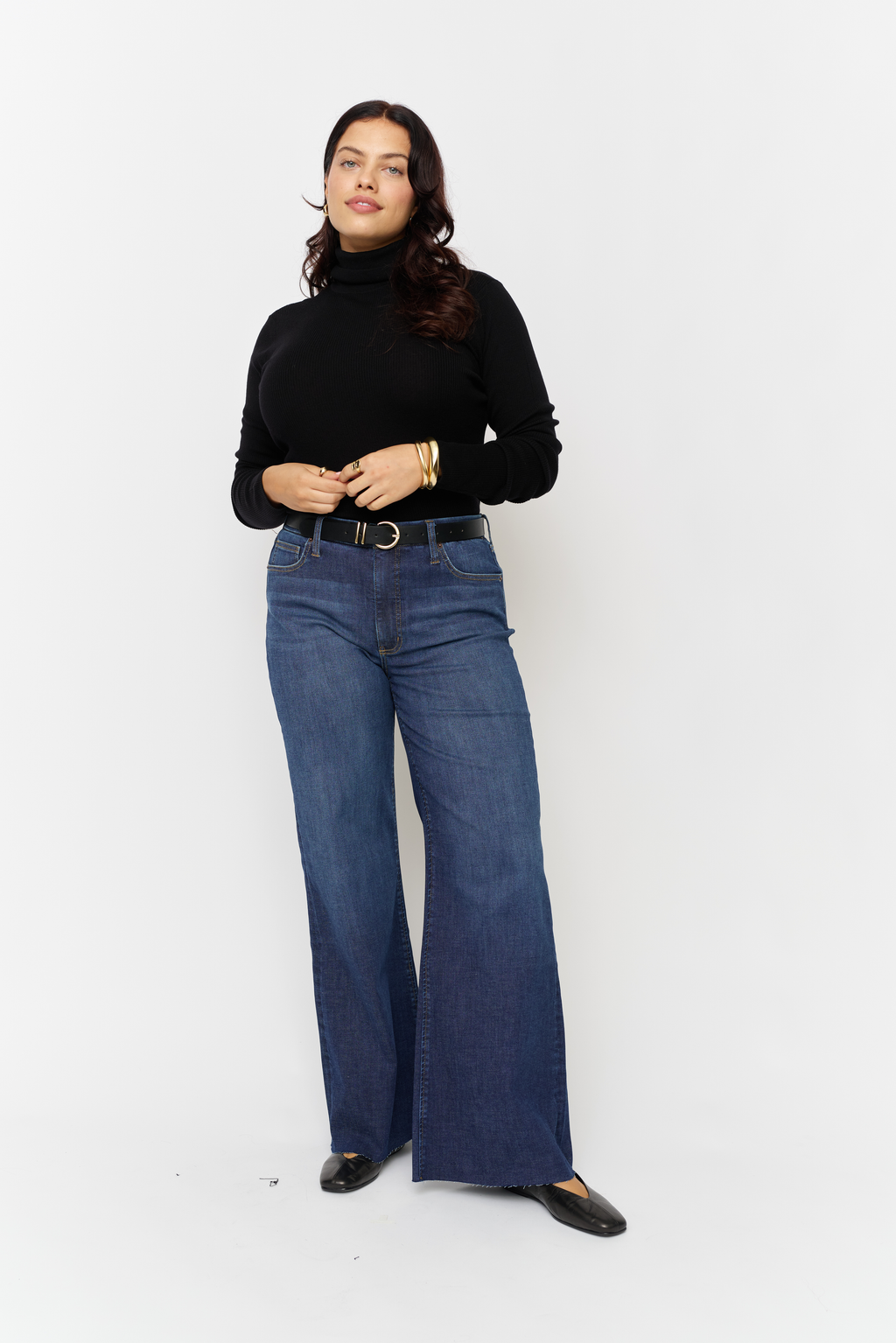 Crawford Mid Rise Fitted Wide Leg Sculpt+ Dark Worn
