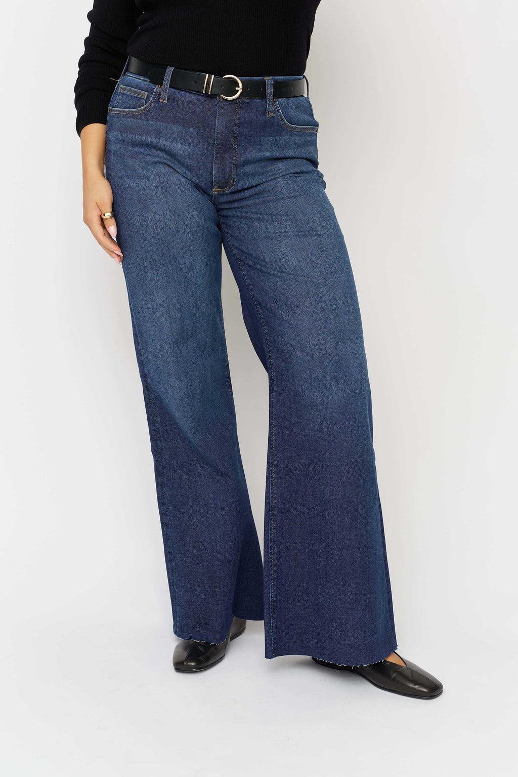 Crawford Mid Rise Fitted Wide Leg Sculpt+ Dark Worn