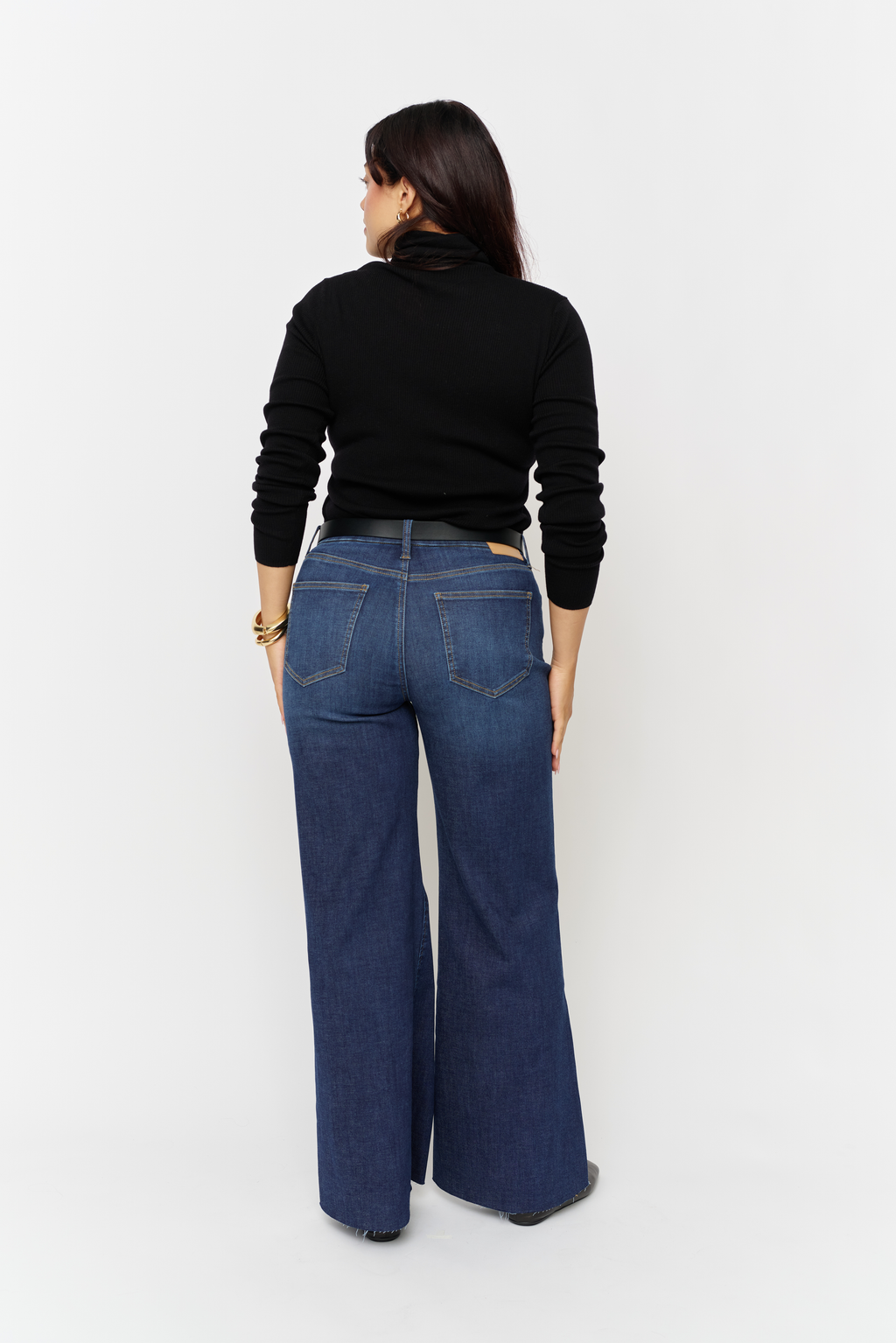 Crawford Mid Rise Fitted Wide Leg Sculpt+ Dark Worn