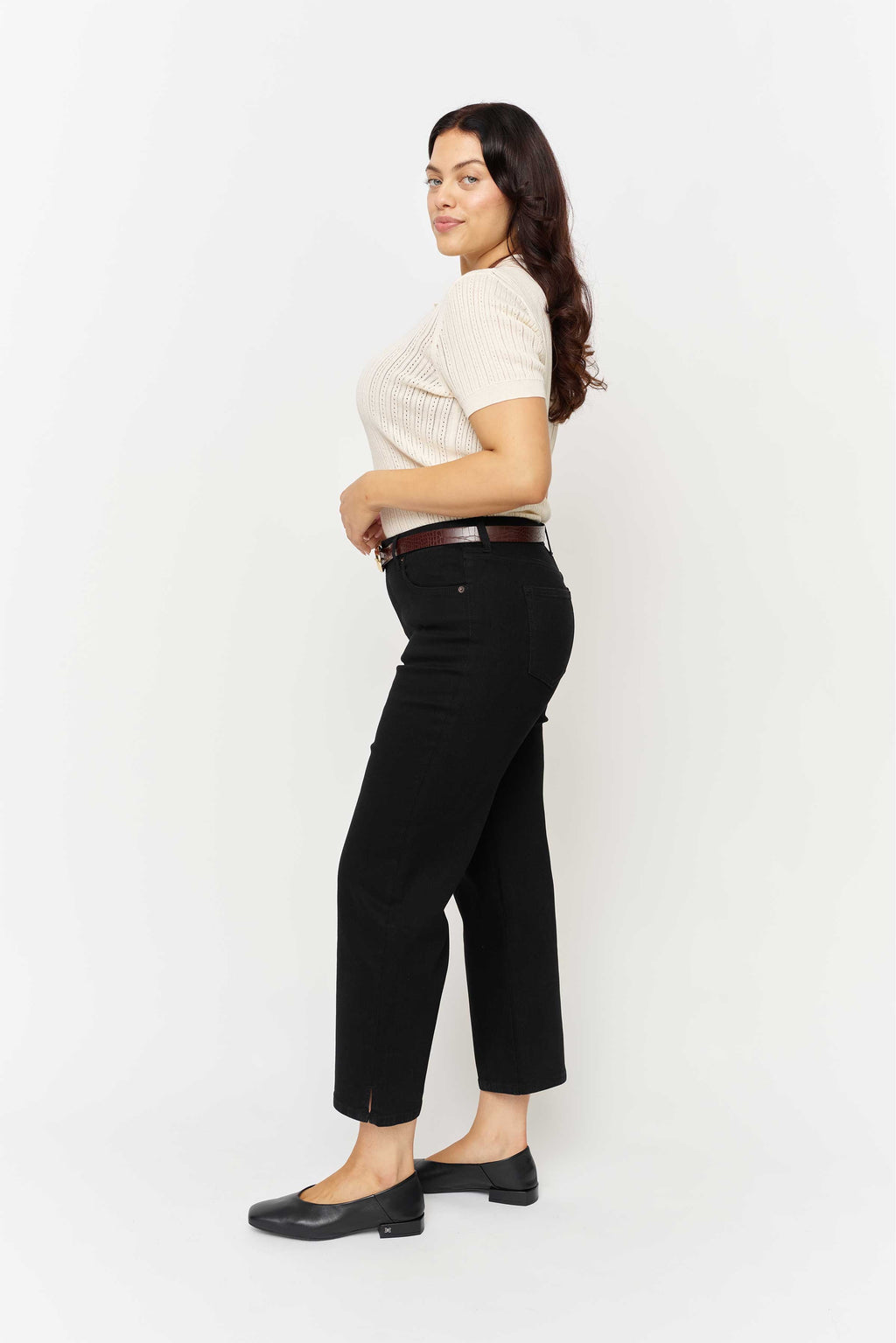 Addington Mid Rise Wide Leg Crop Sculpt+ Jet Black