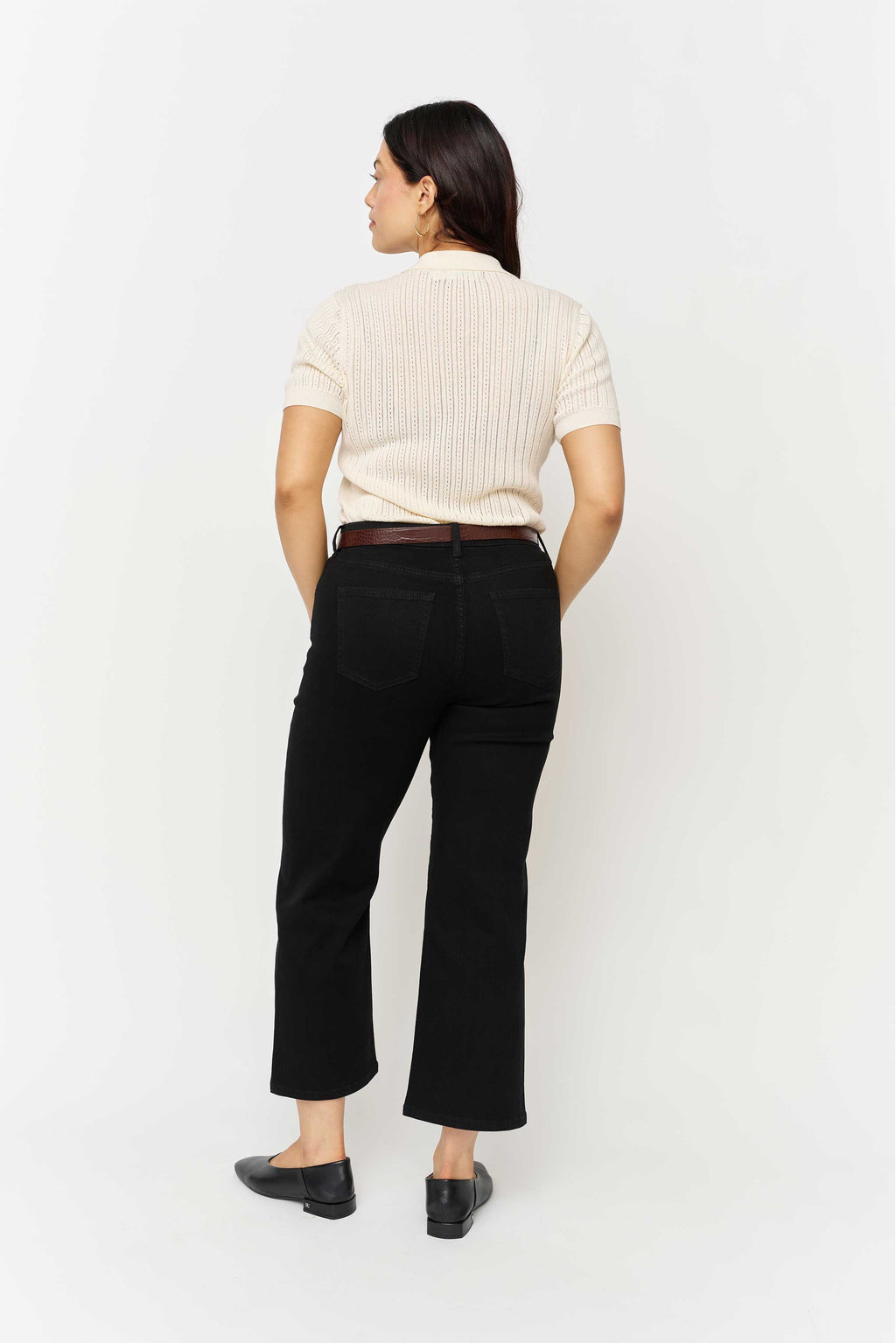 Addington Mid Rise Wide Leg Crop Sculpt+ Jet Black
