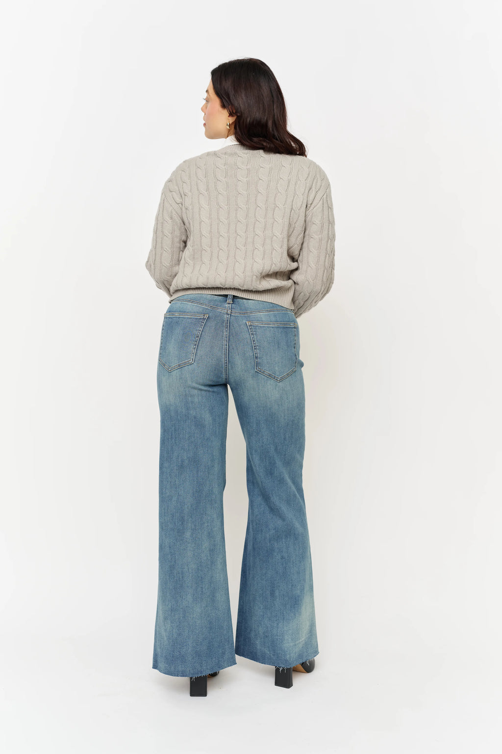 Crawford Mid Rise Fitted Wide Leg Sculpt+ Vintage Denim Indigo