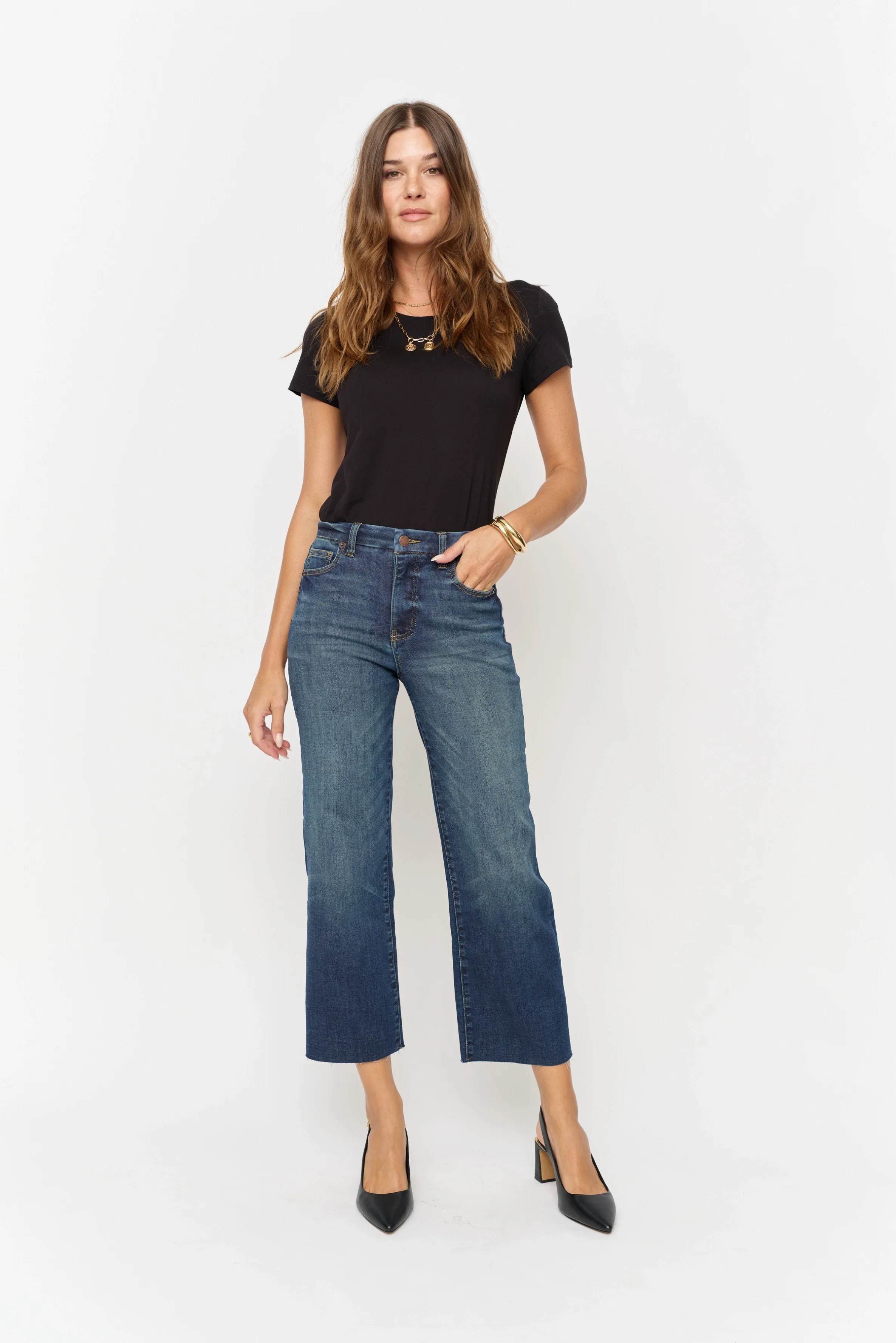 Aberdeen High Rise Wide Leg Crop Sculpt+ Dark Aged Vintage