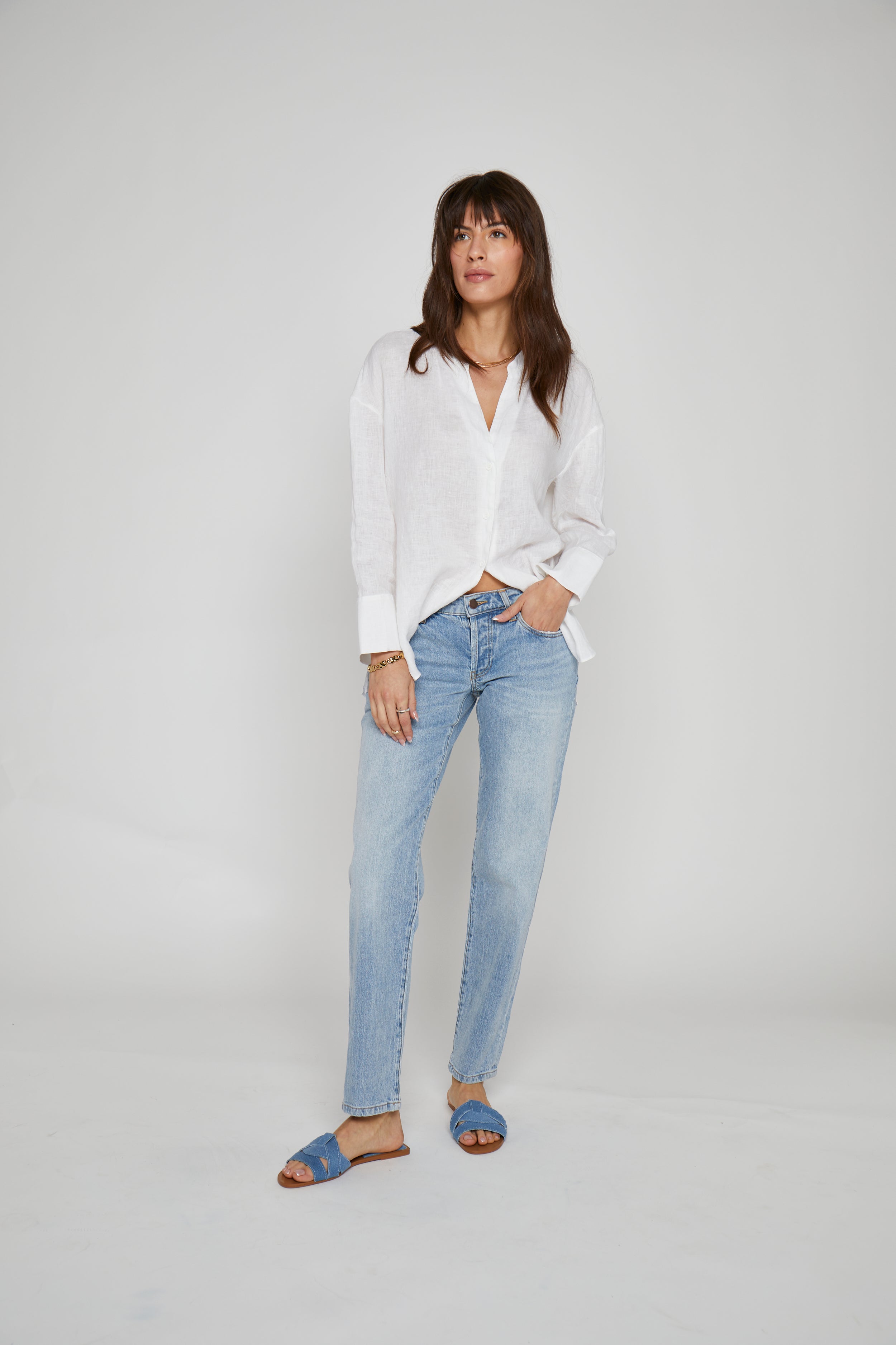 Chester Low Rise Slim Straight Light Indigo Worn