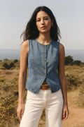 Remmington Button-Up Denim Vest Classic Vintage