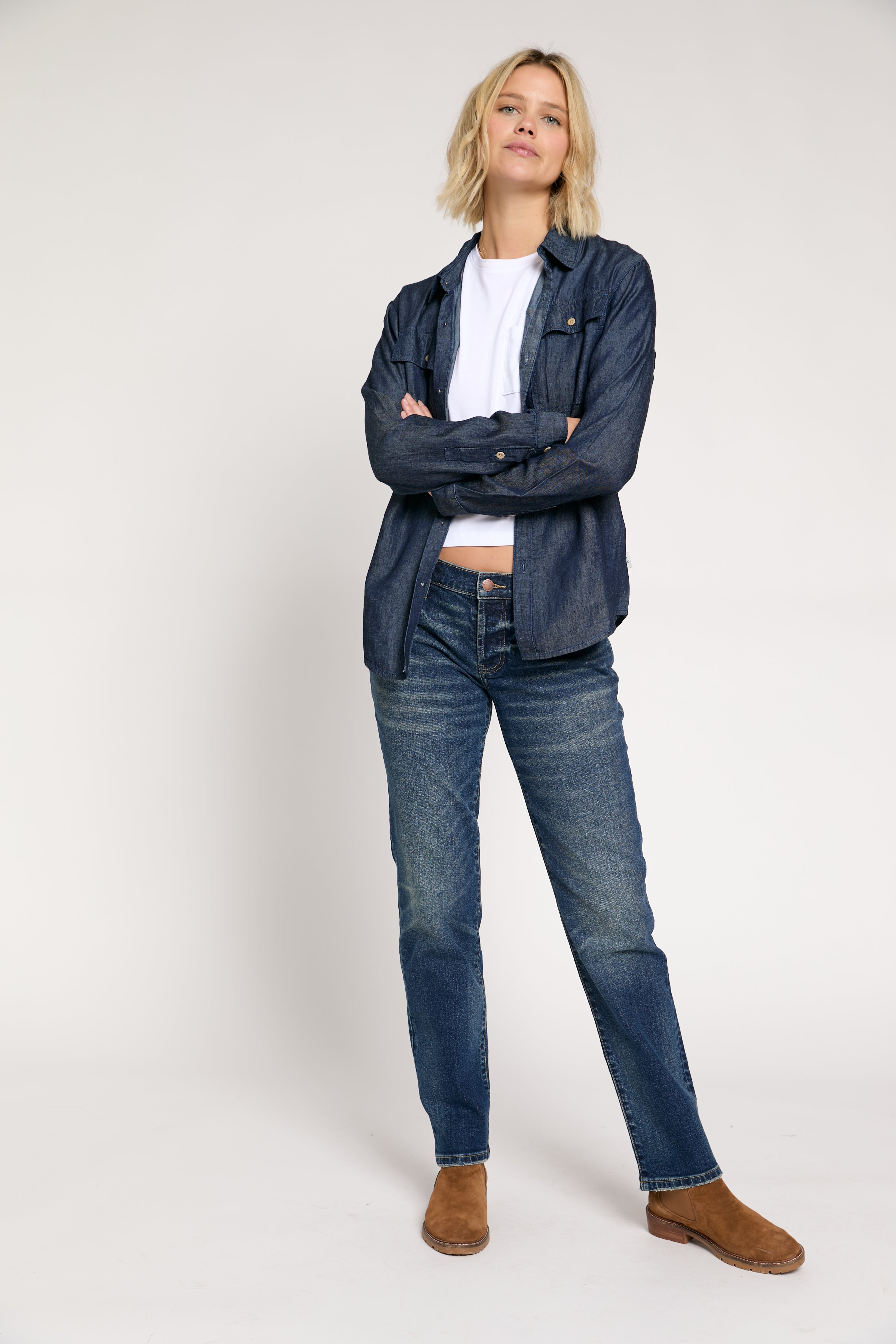 Chester Low Rise Slim Straight Dark Aged Vintage