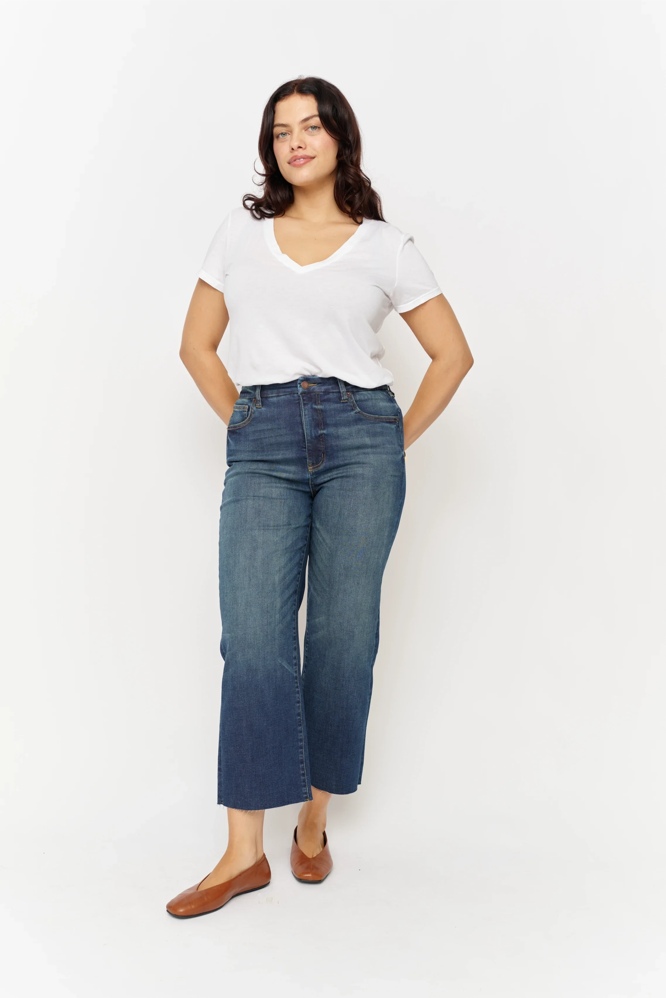 Aberdeen High Rise Wide Leg Crop Sculpt+ Dark Aged Vintage