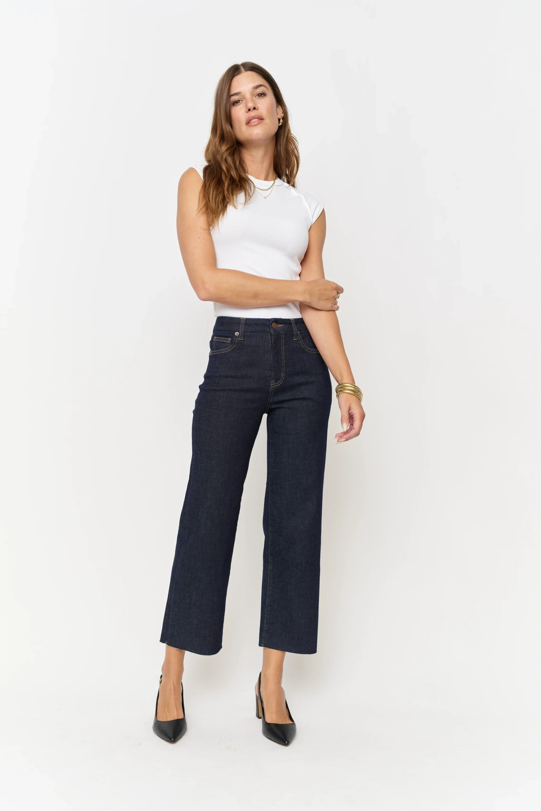 Aberdeen High Rise Wide Leg Crop Sculpt+ Timbers