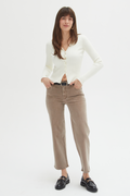 Addington Mid Rise Wide Leg Crop Brown Overdye