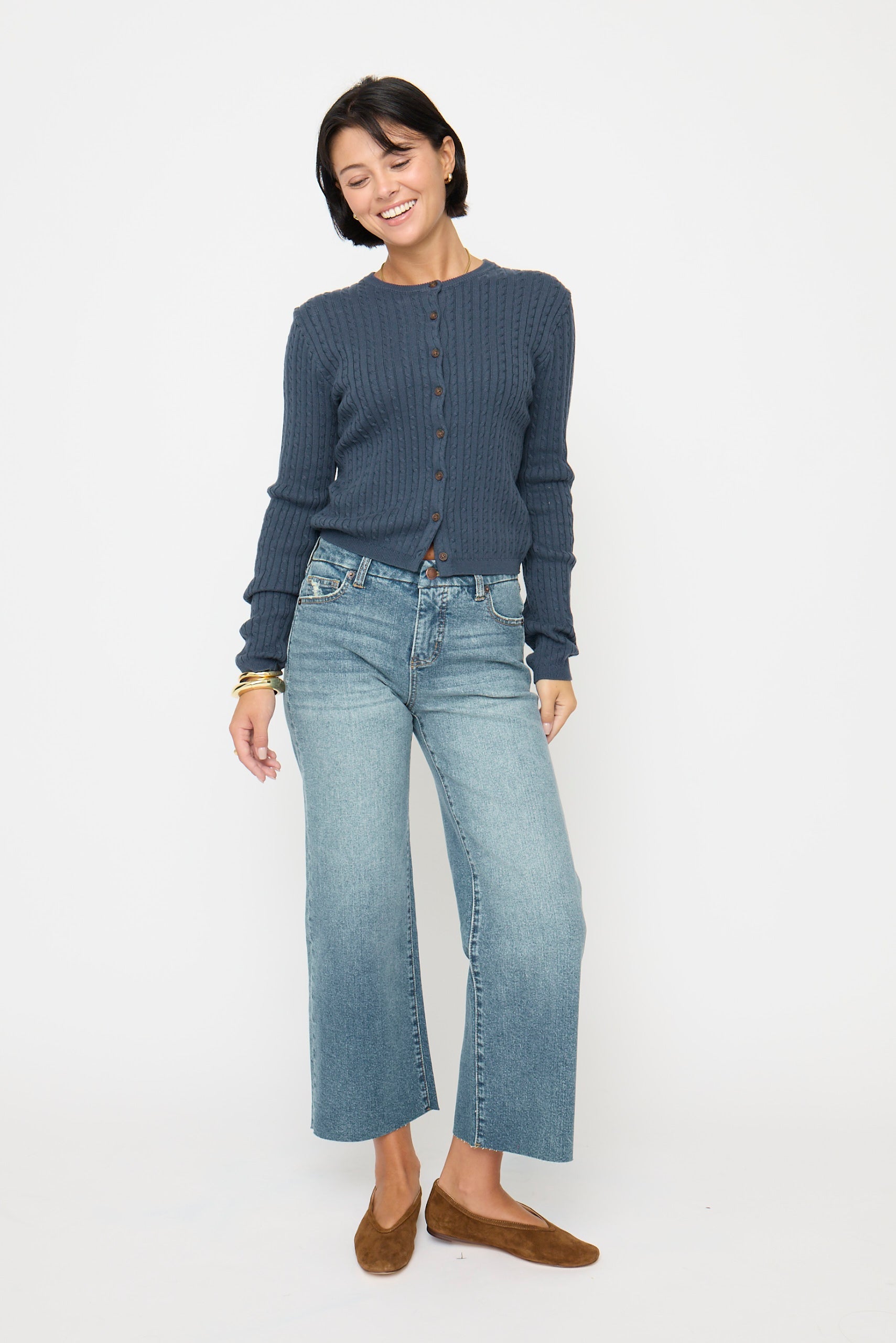 Aberdeen High Rise Wide Leg Crop Vintage Worn