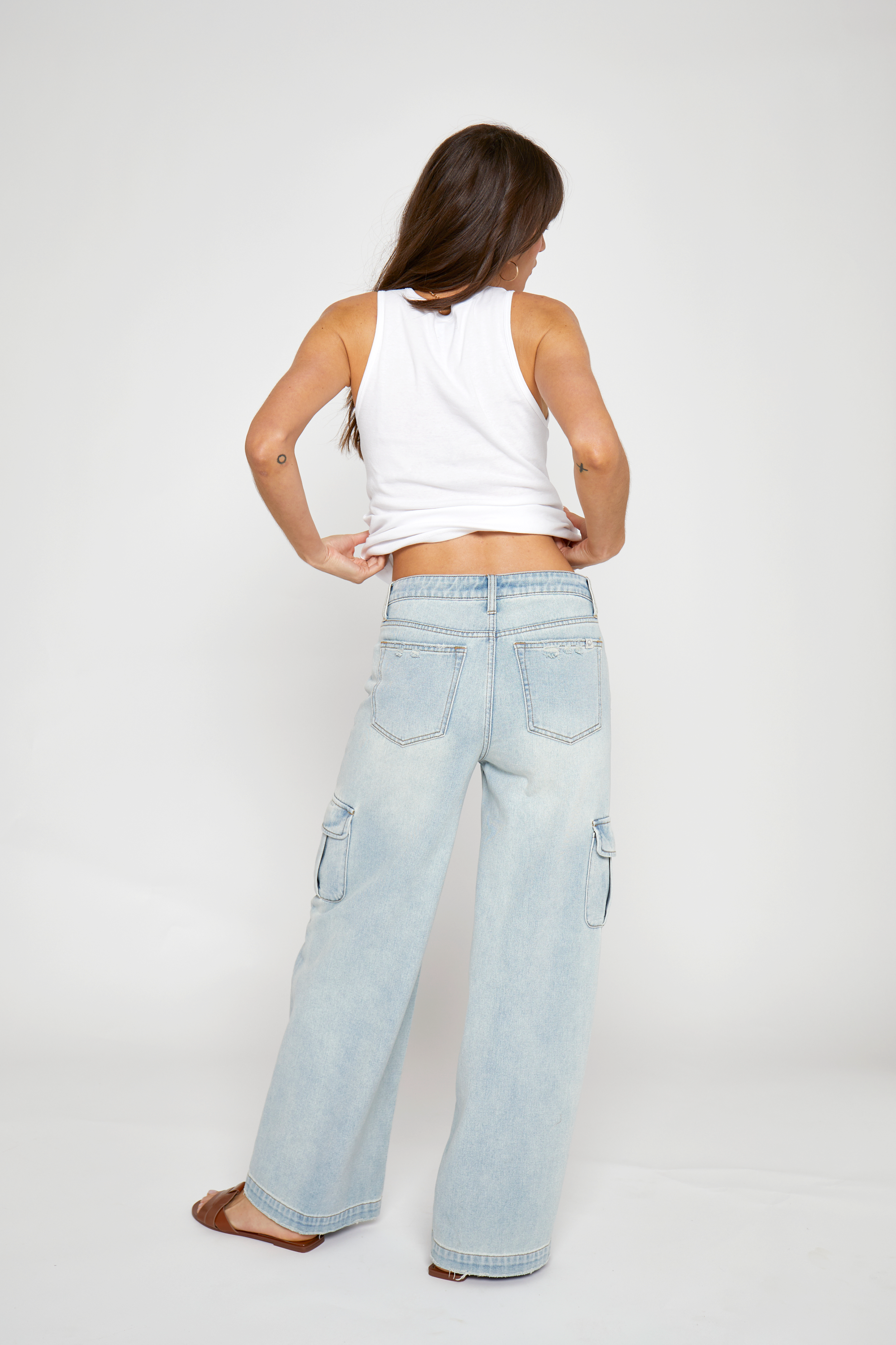 Madison Cargo Mid Rise Wide Leg Hotel California