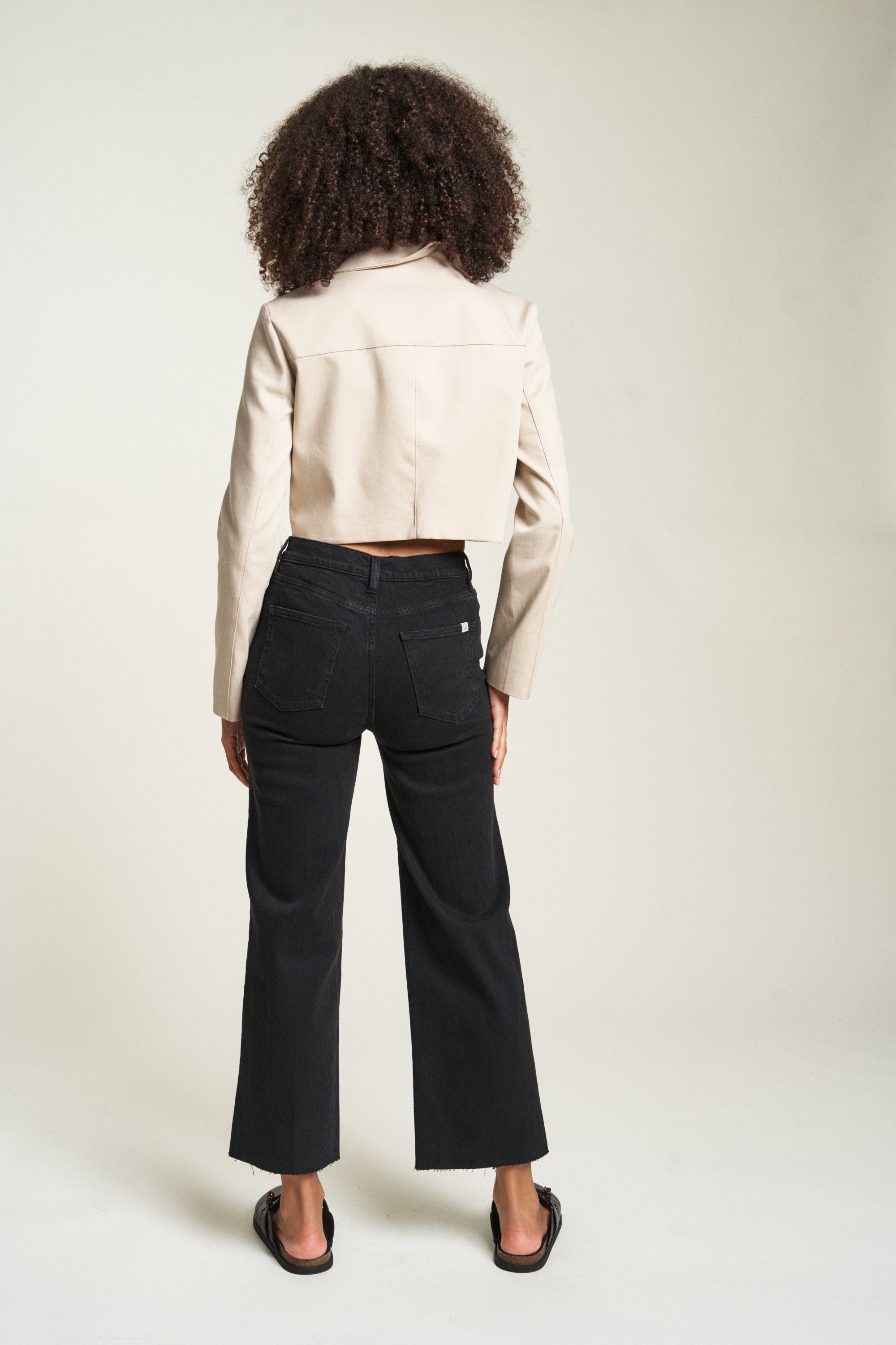 Aberdeen High Rise Wide Leg Crop Black
