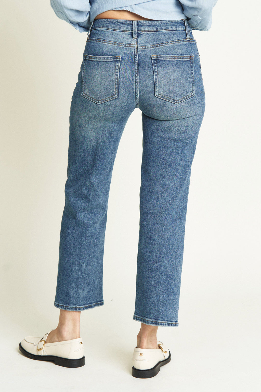 Addington Mid Rise Wide Leg Crop Vintage Worn