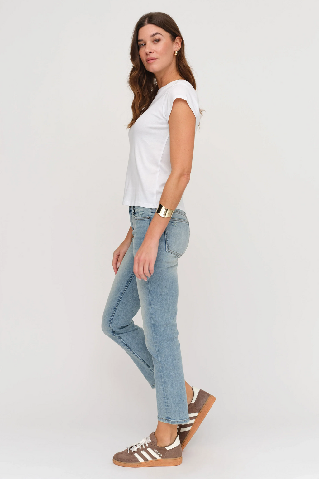 Preston Mid Rise Slim Straight Ankle Sculpt+ Light Worn Vintage