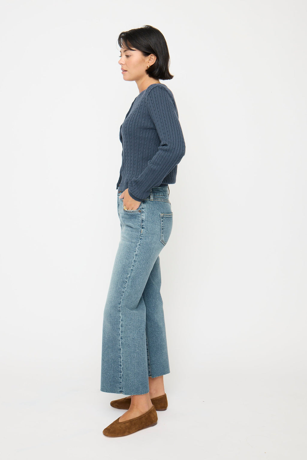 Aberdeen High Rise Wide Leg Crop Vintage Worn