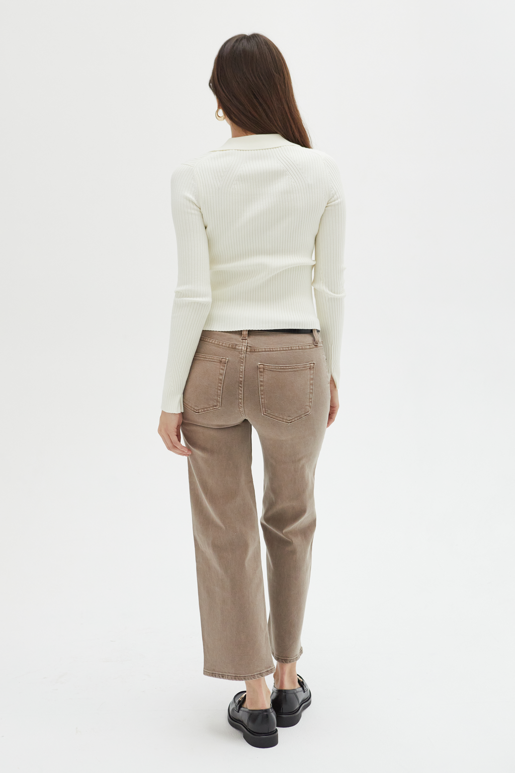 Addington Mid Rise Wide Leg Crop Brown Overdye
