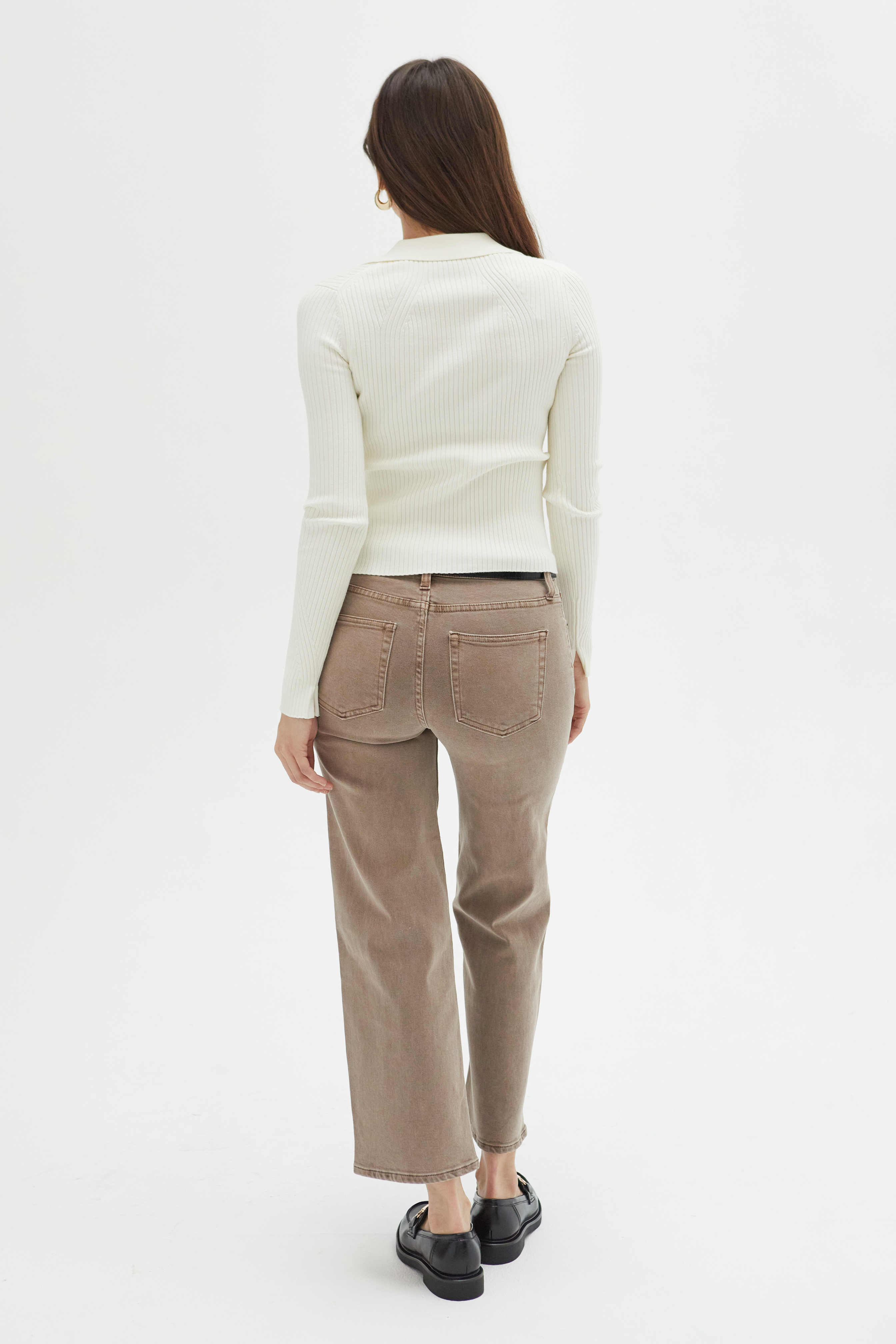 Addington Mid Rise Wide Leg Crop Brown Overdye