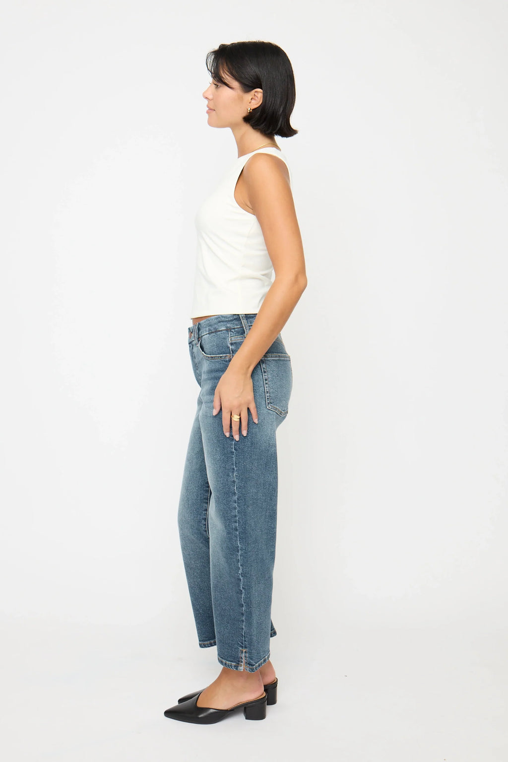 Addington Mid Rise Wide Leg Crop Vintage Worn