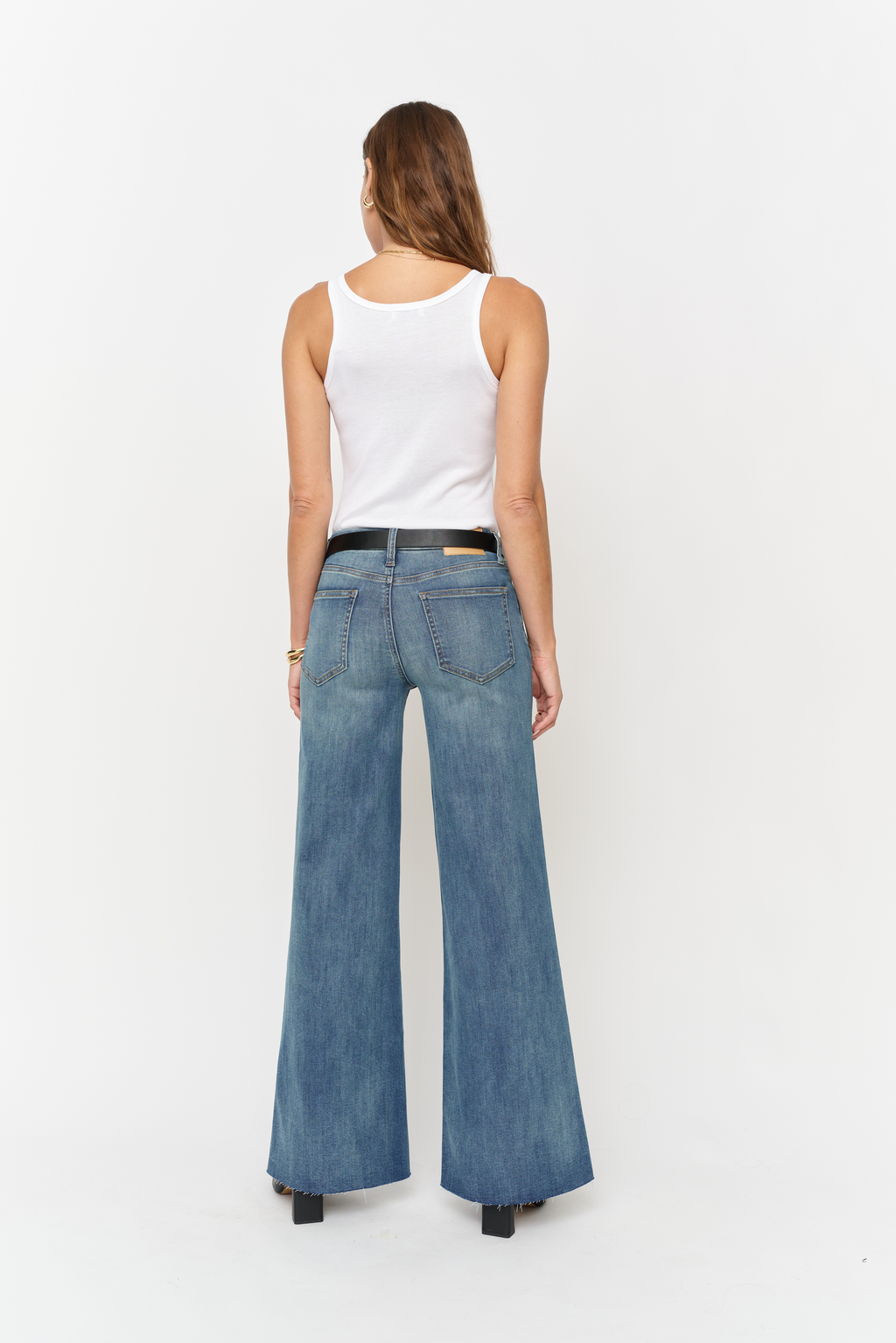 Crawford Mid Rise Fitted Wide Leg Sculpt+ Vintage Denim Indigo