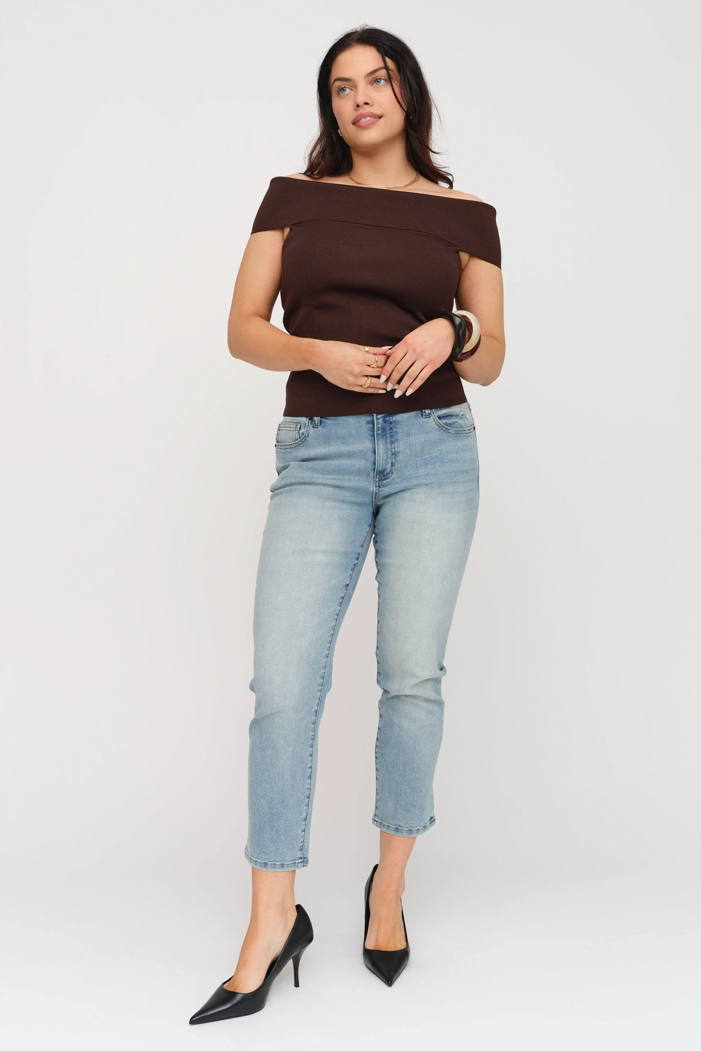 Preston Mid Rise Slim Straight Ankle Sculpt+ Light Worn Vintage