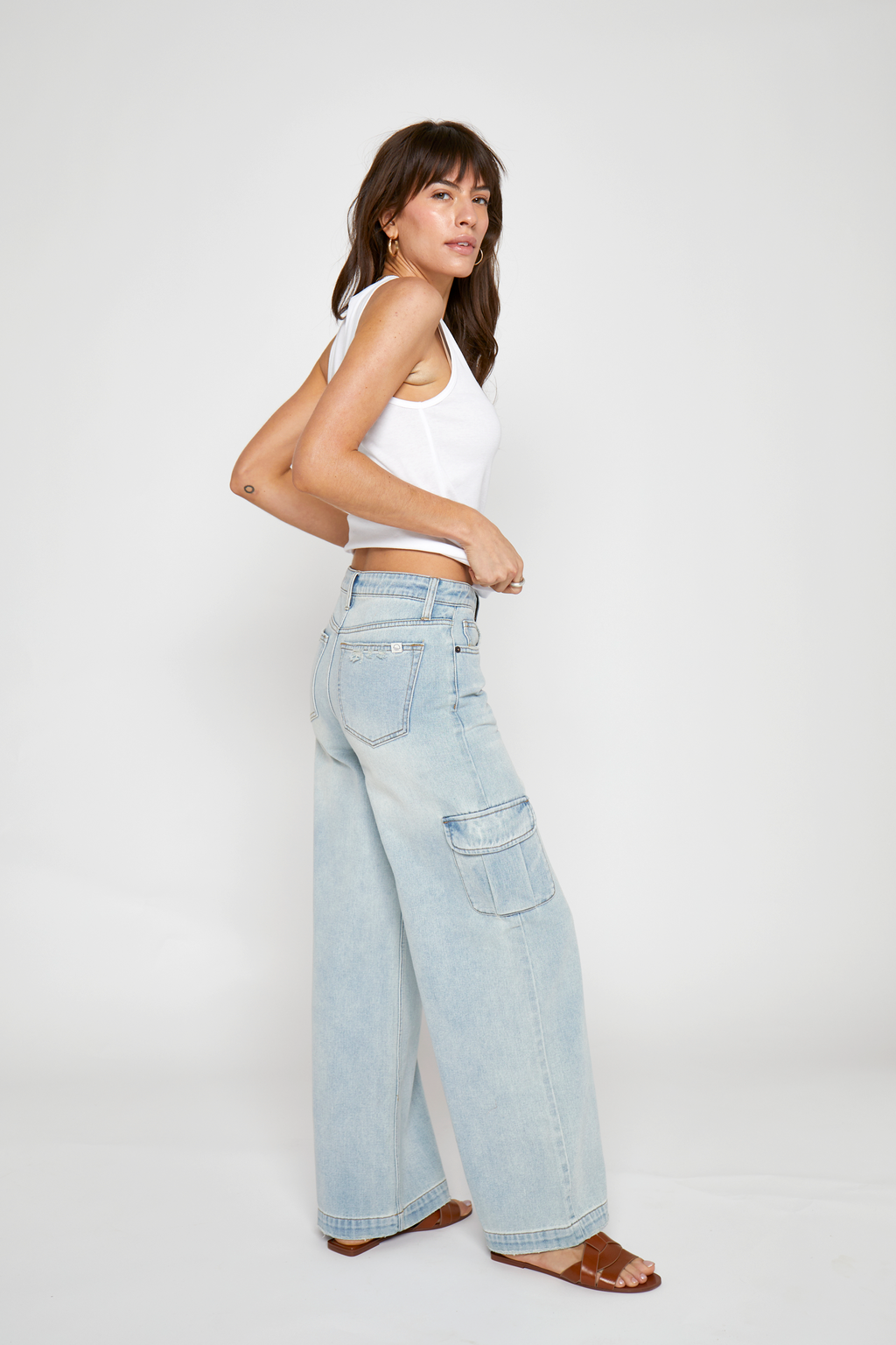 Madison Cargo Mid Rise Wide Leg Hotel California