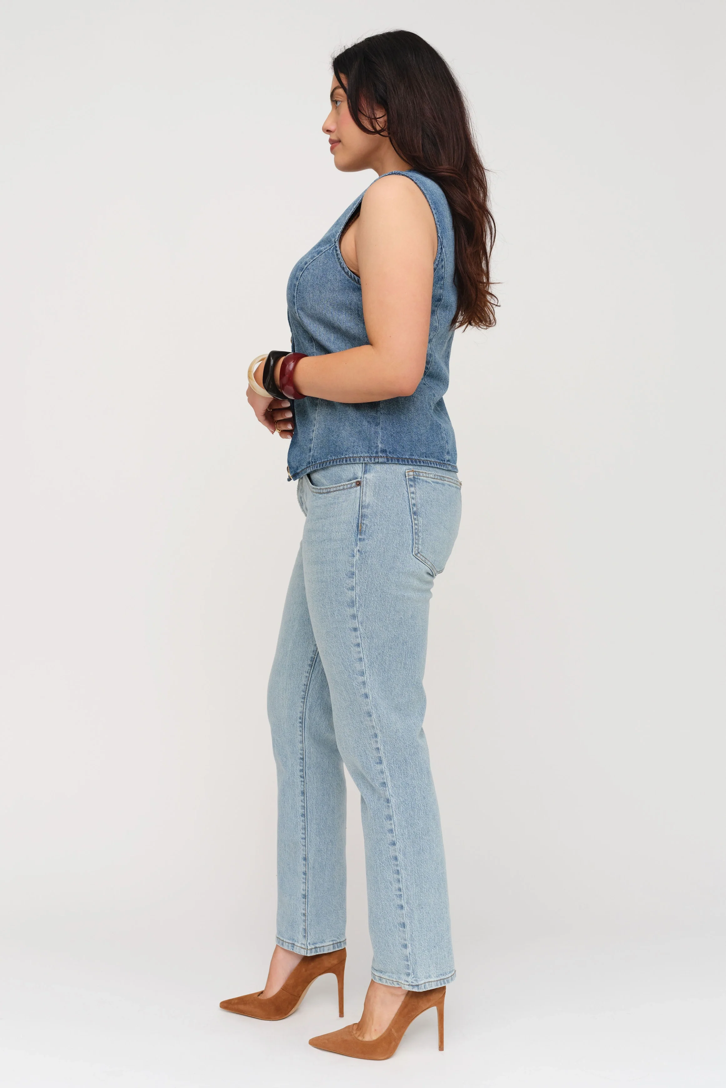 Remmington Button-Up Denim Vest Classic Vintage