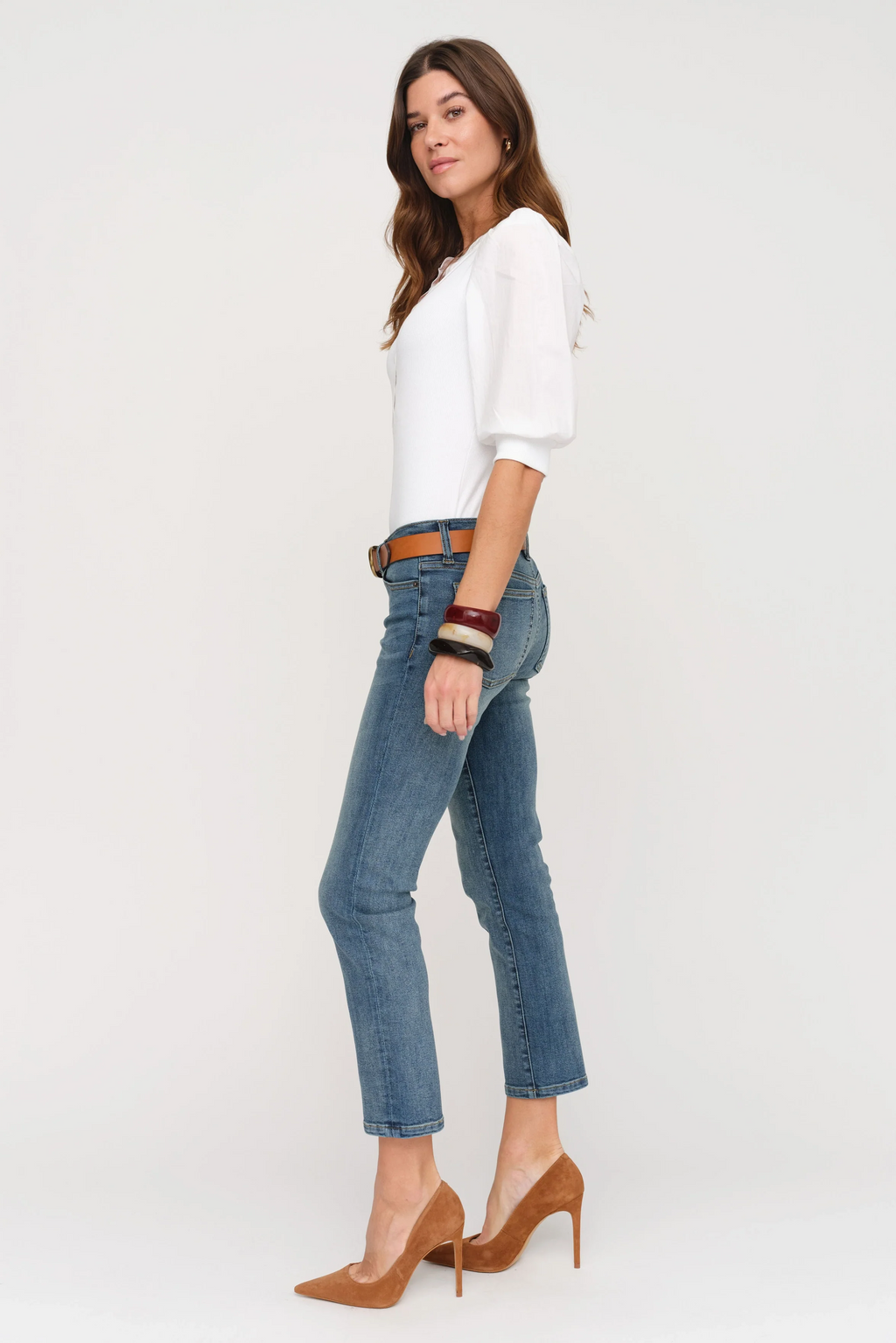 Preston Mid Rise Slim Straight Ankle Sculpt+ Vintage Denim