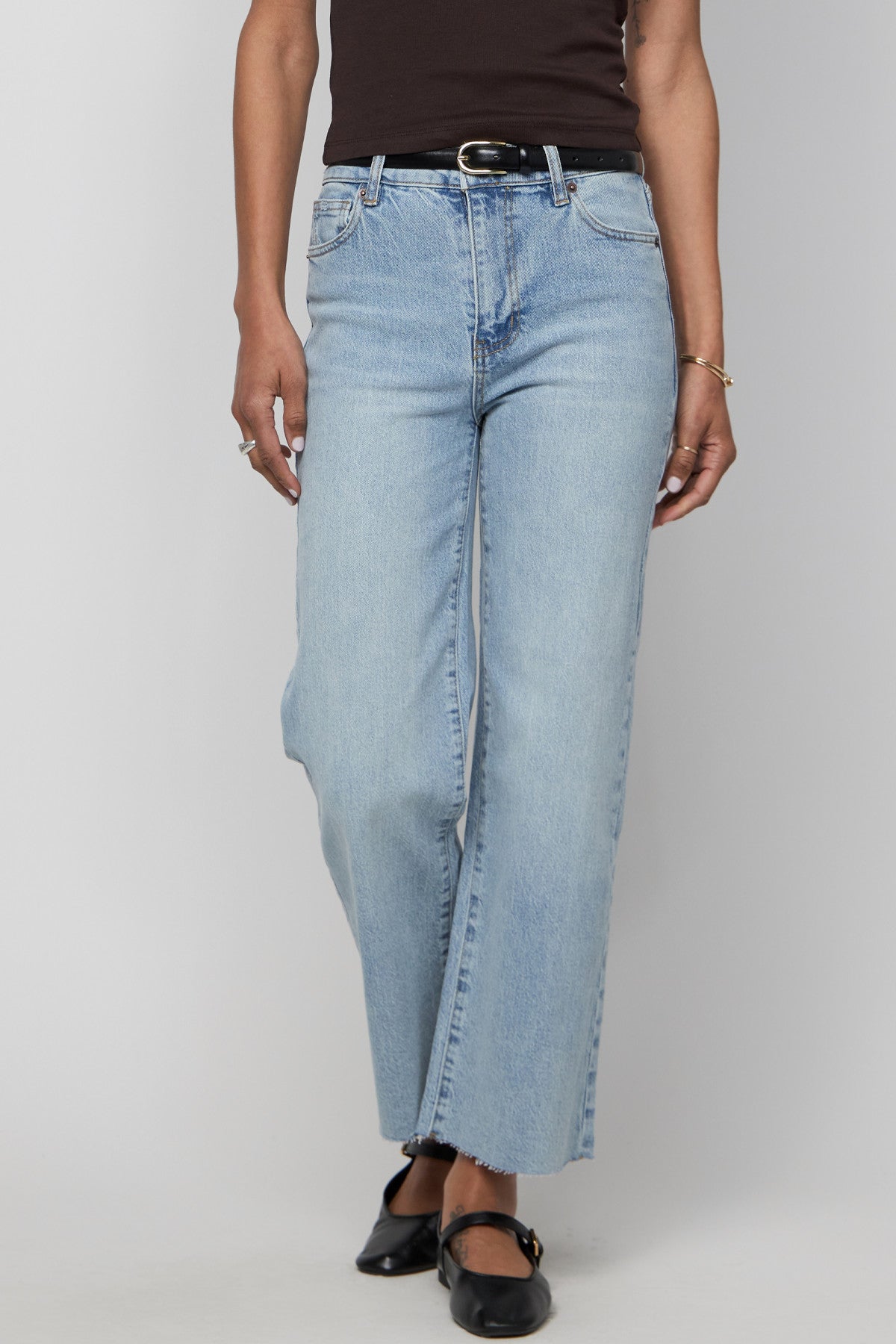 Aberdeen High Rise Wide Leg Light Indigo Worn
