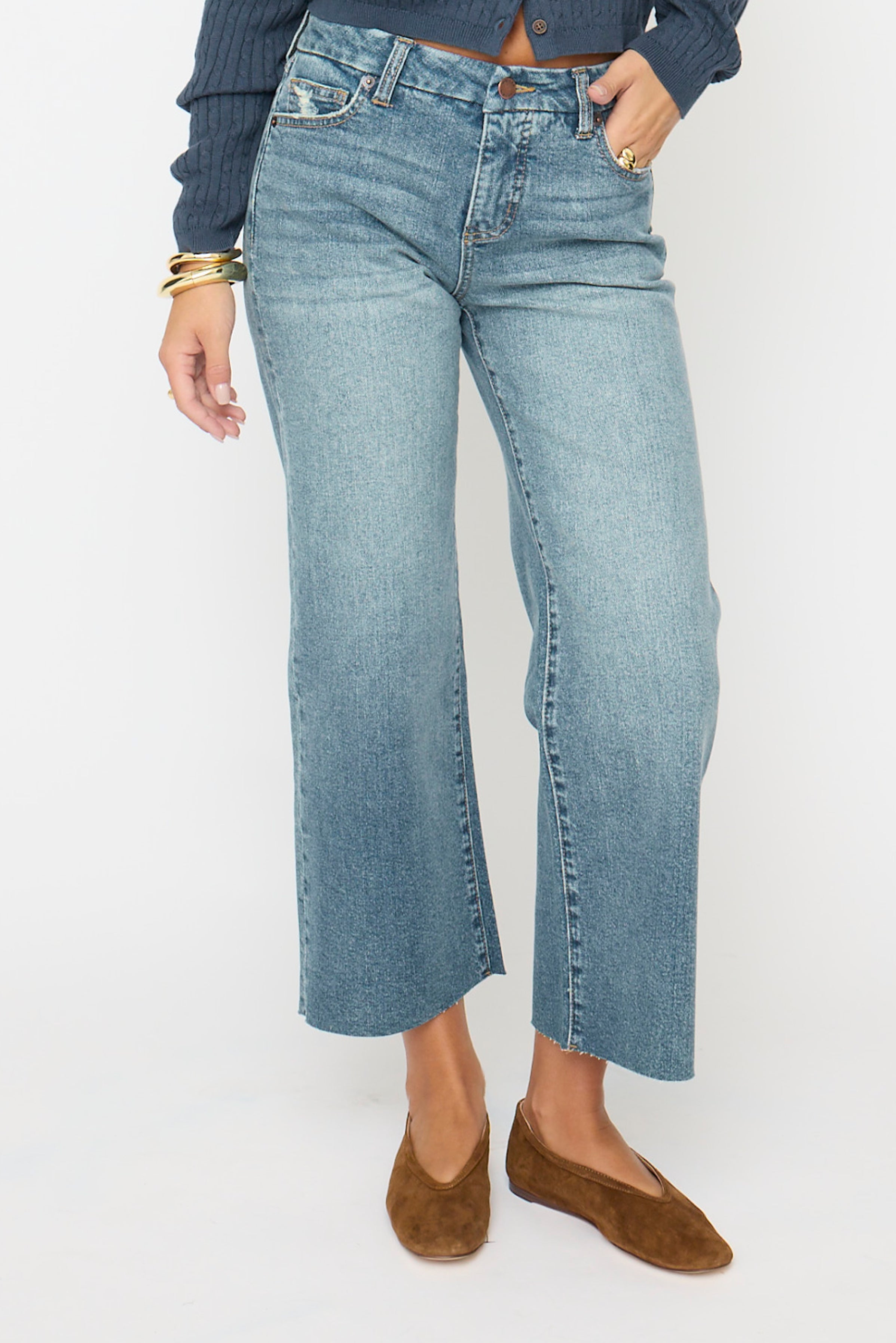 Aberdeen High Rise Wide Leg Crop Vintage Worn