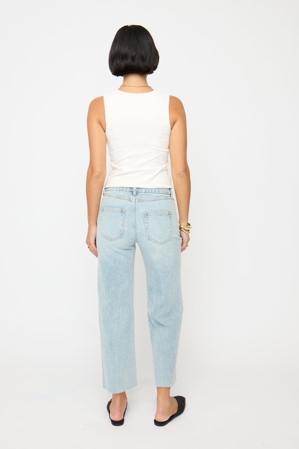 Aberdeen High Rise Wide Leg Light Indigo Worn