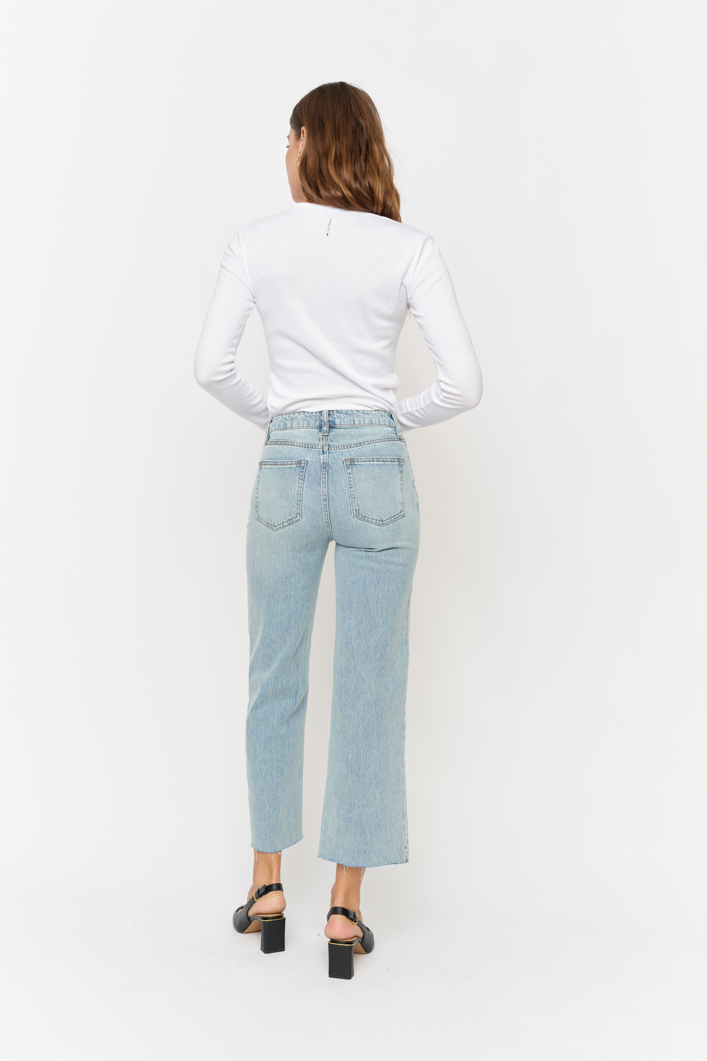 Aberdeen High Rise Wide Leg Light Indigo Worn