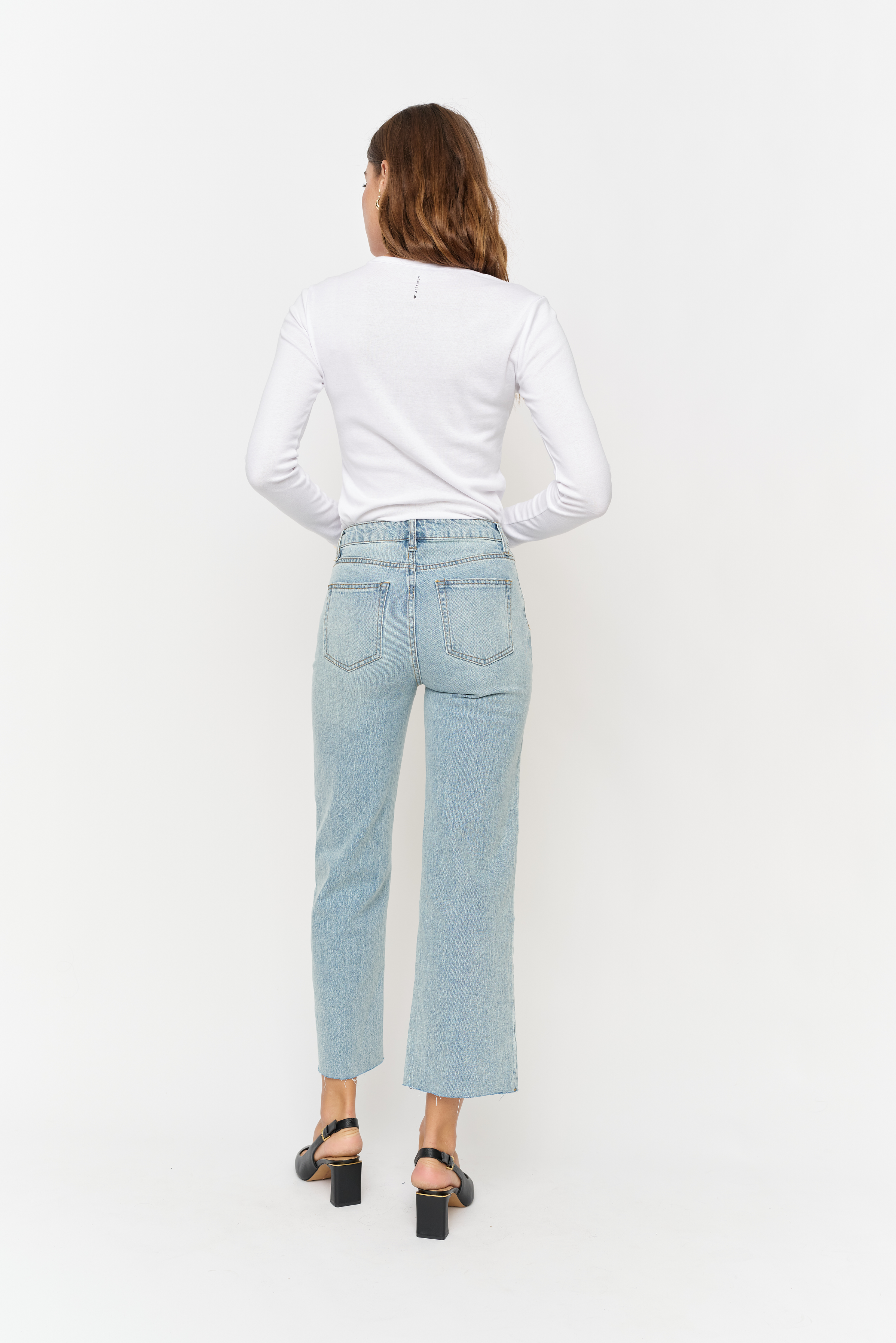 Aberdeen High Rise Wide Leg Light Indigo Worn