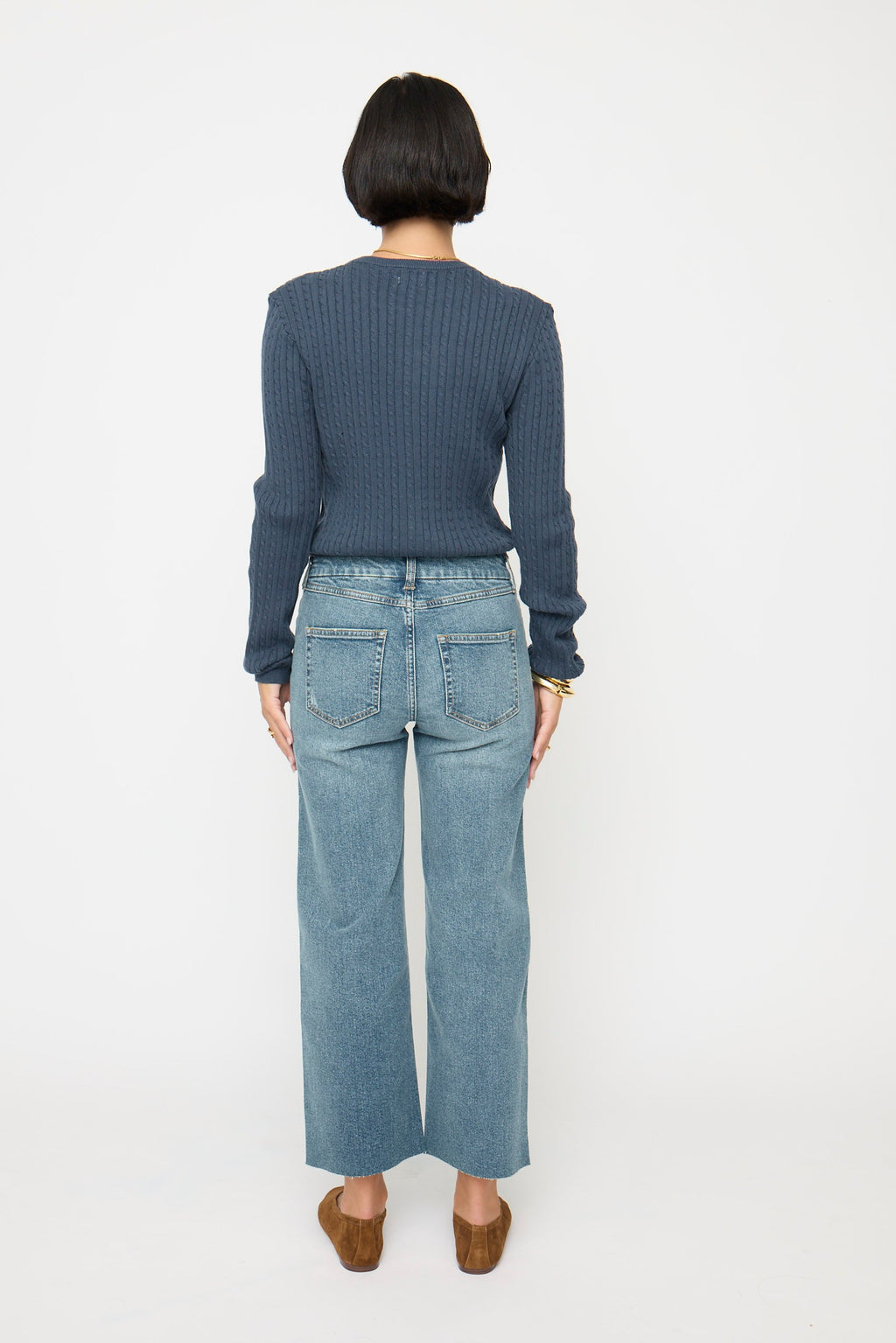 Aberdeen High Rise Wide Leg Crop Vintage Worn