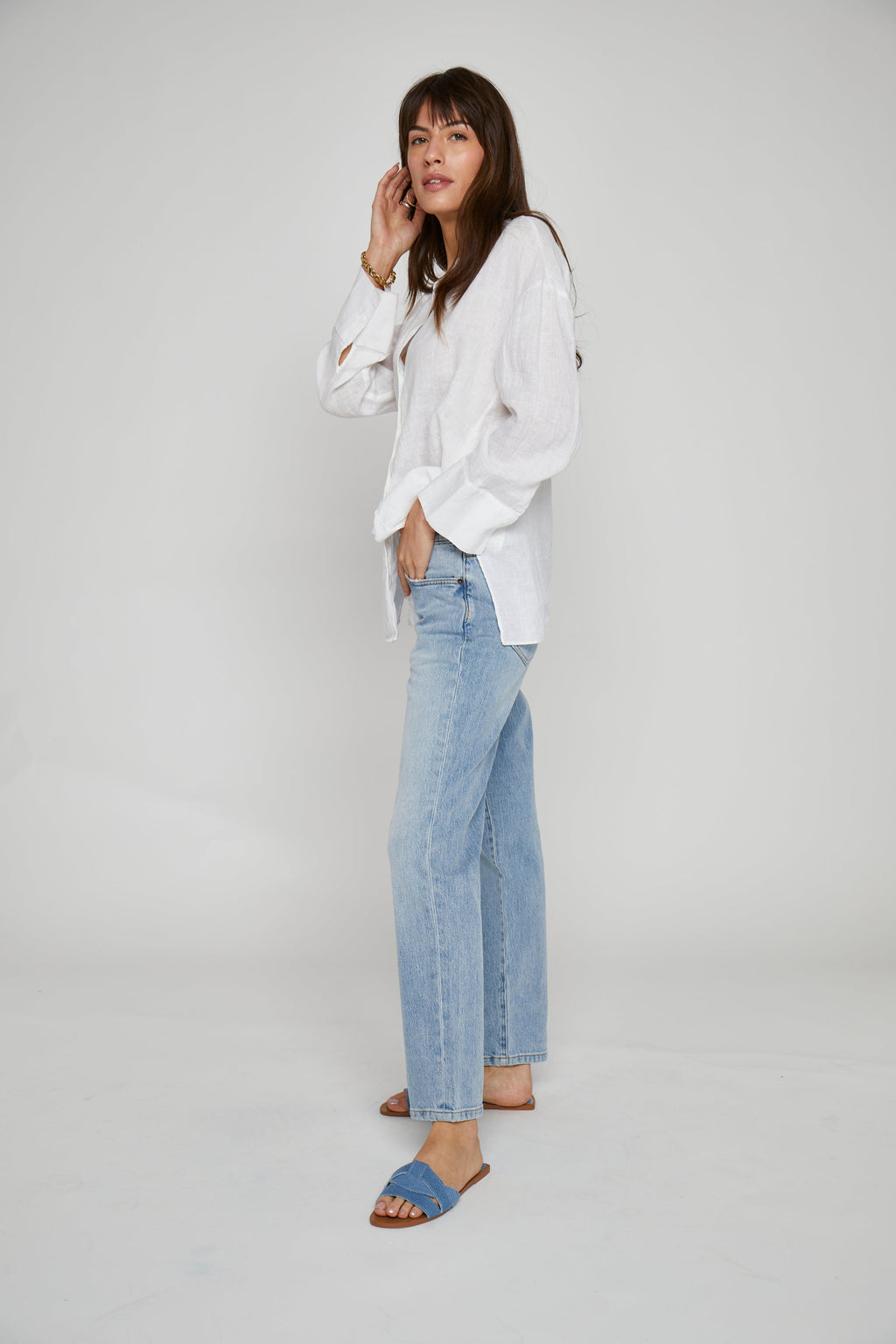 Chester Low Rise Slim Straight Light Indigo Worn
