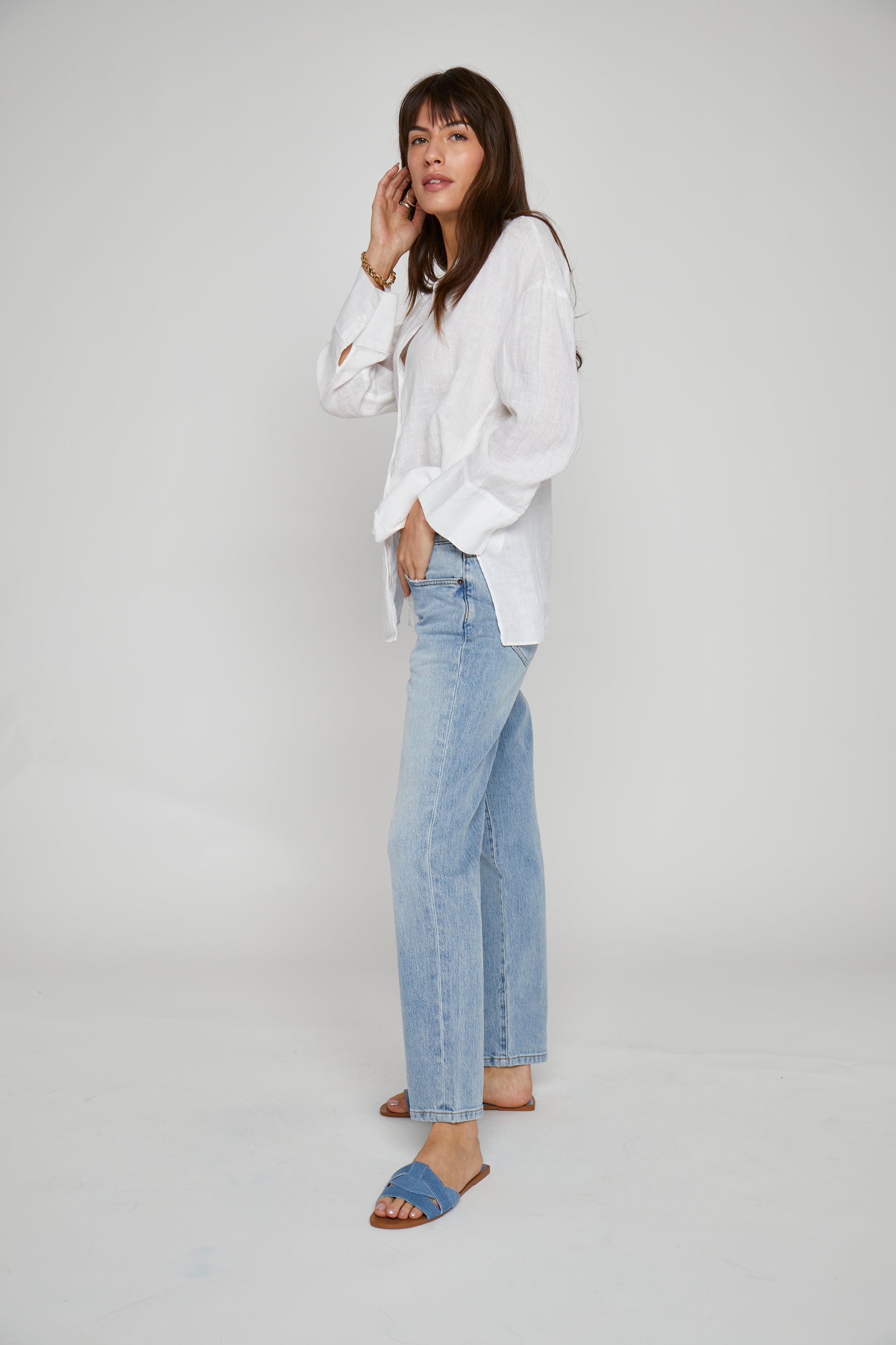 Chester Low Rise Slim Straight Light Indigo Worn