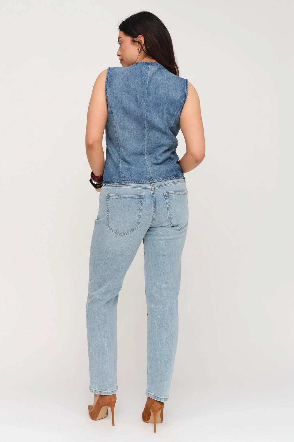 Remmington Button-Up Denim Vest Classic Vintage