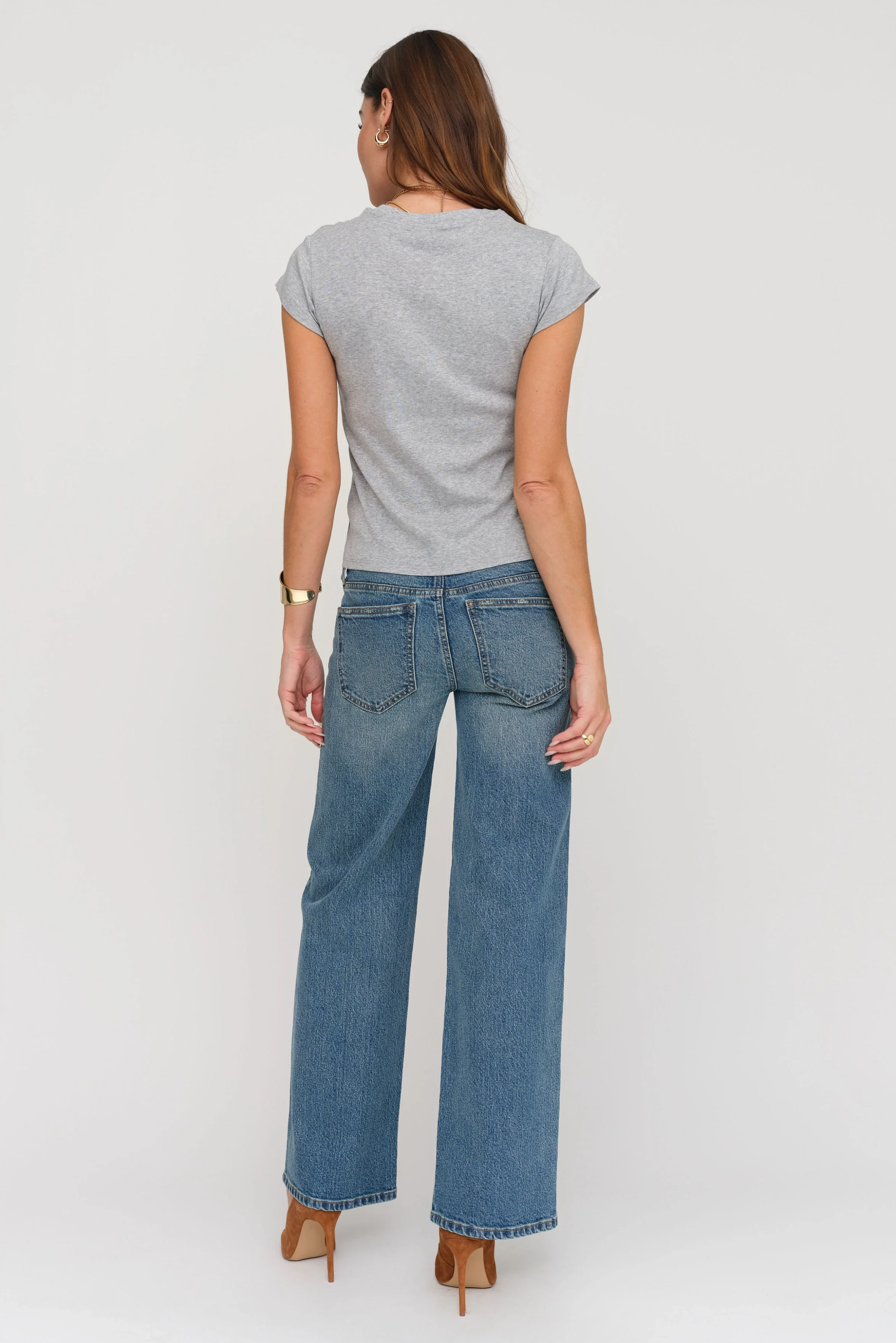 Winston Low Rise Wide Leg Crop True Blue Worn