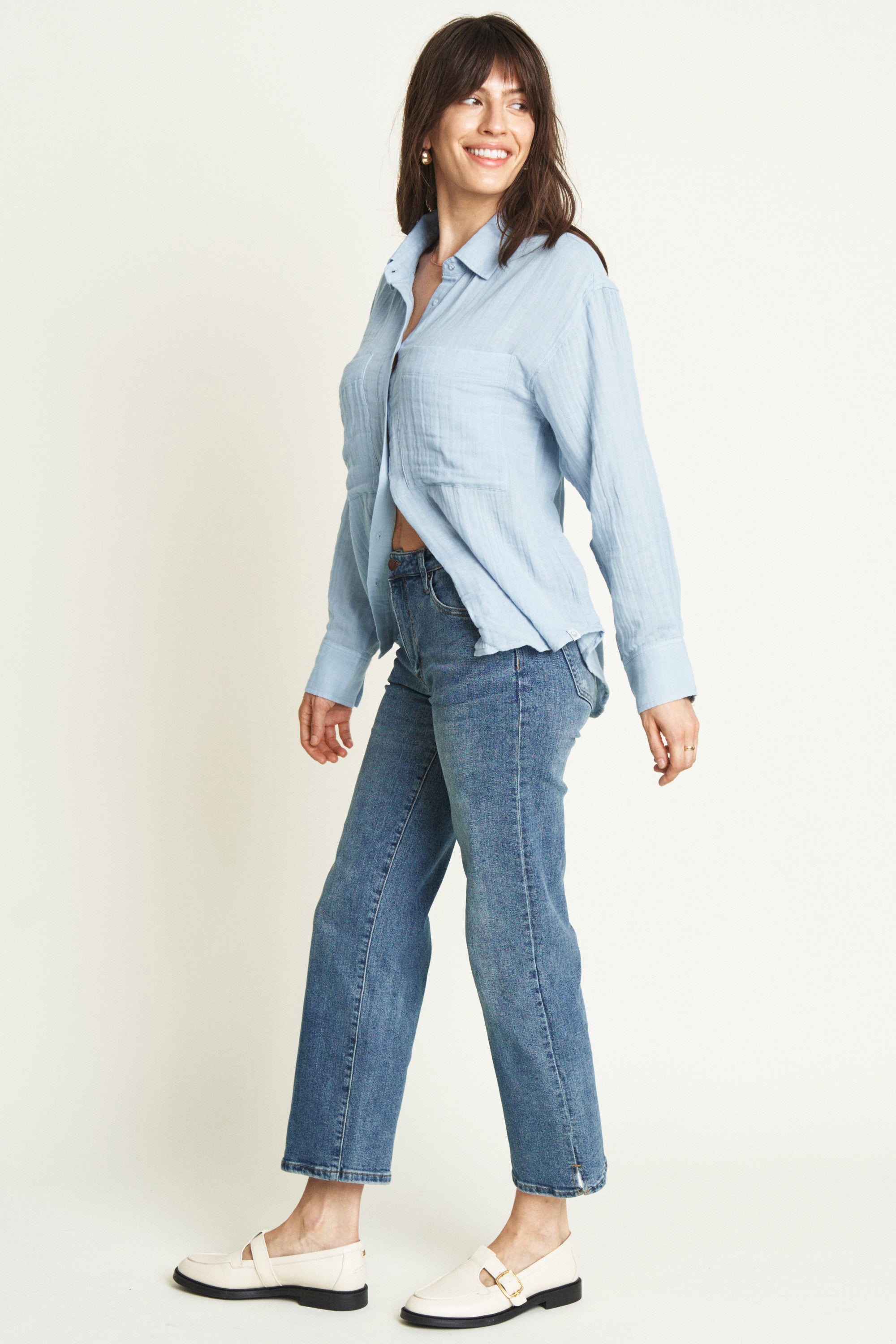 Addington Mid Rise Wide Leg Crop Vintage Worn