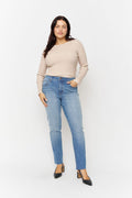 Crosby Mid Rise Relaxed Taper Bright Indigo Worn