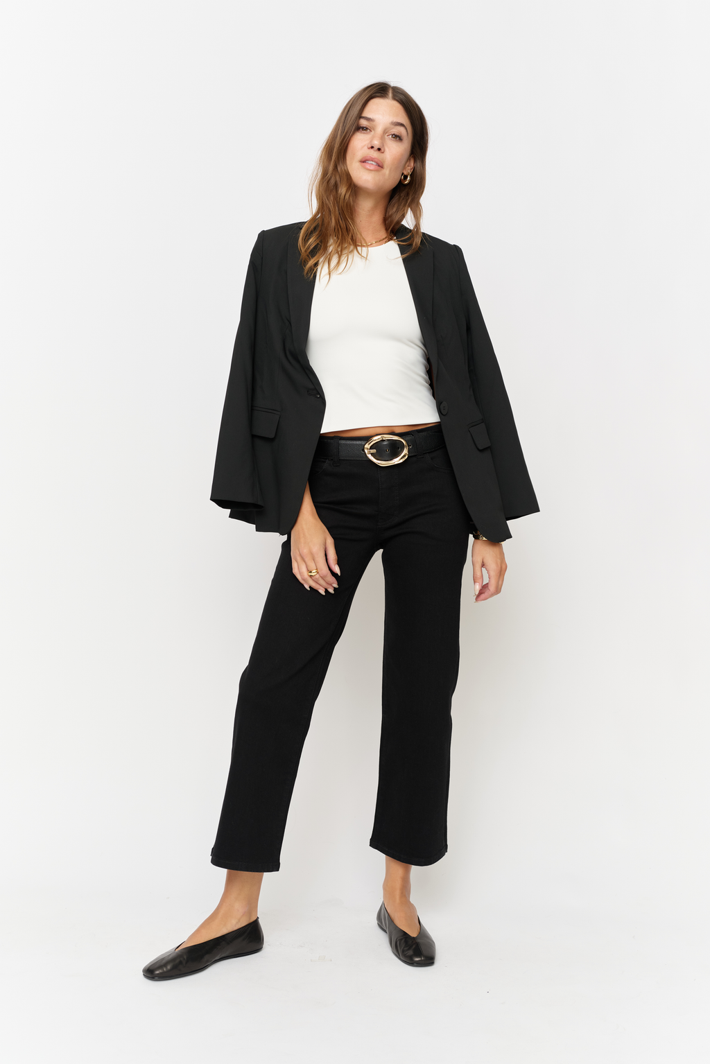 Addington Mid Rise Wide Leg Crop Sculpt+ Jet Black