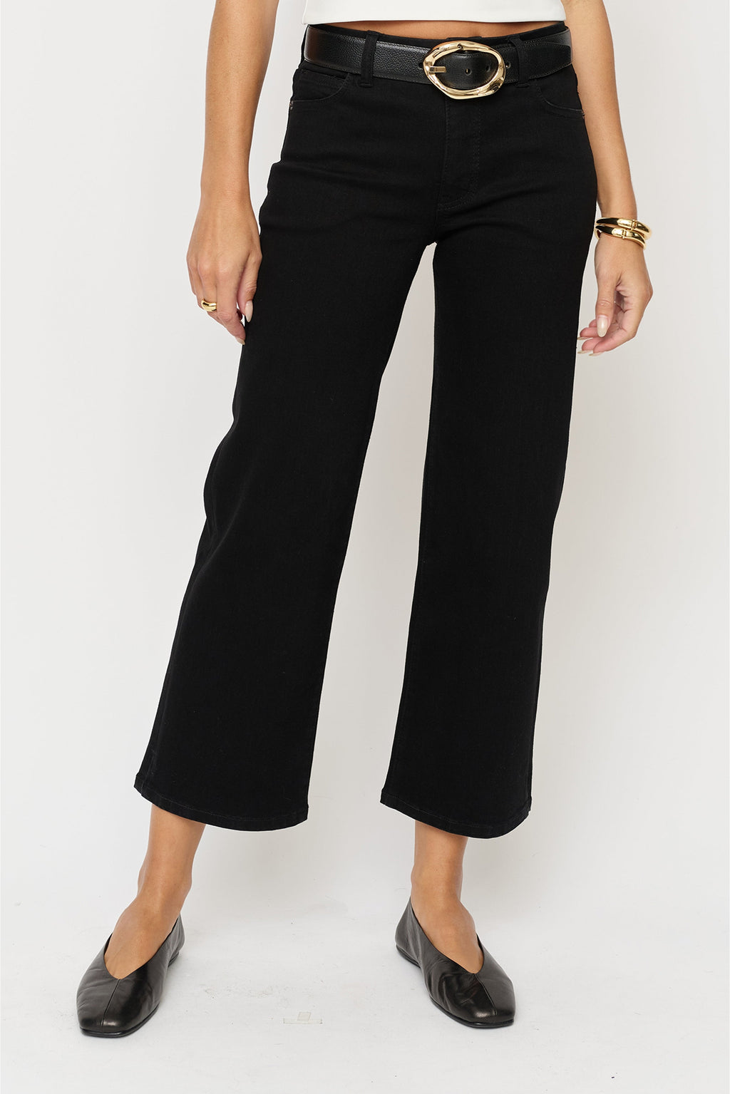 Addington Mid Rise Wide Leg Crop Sculpt+ Jet Black