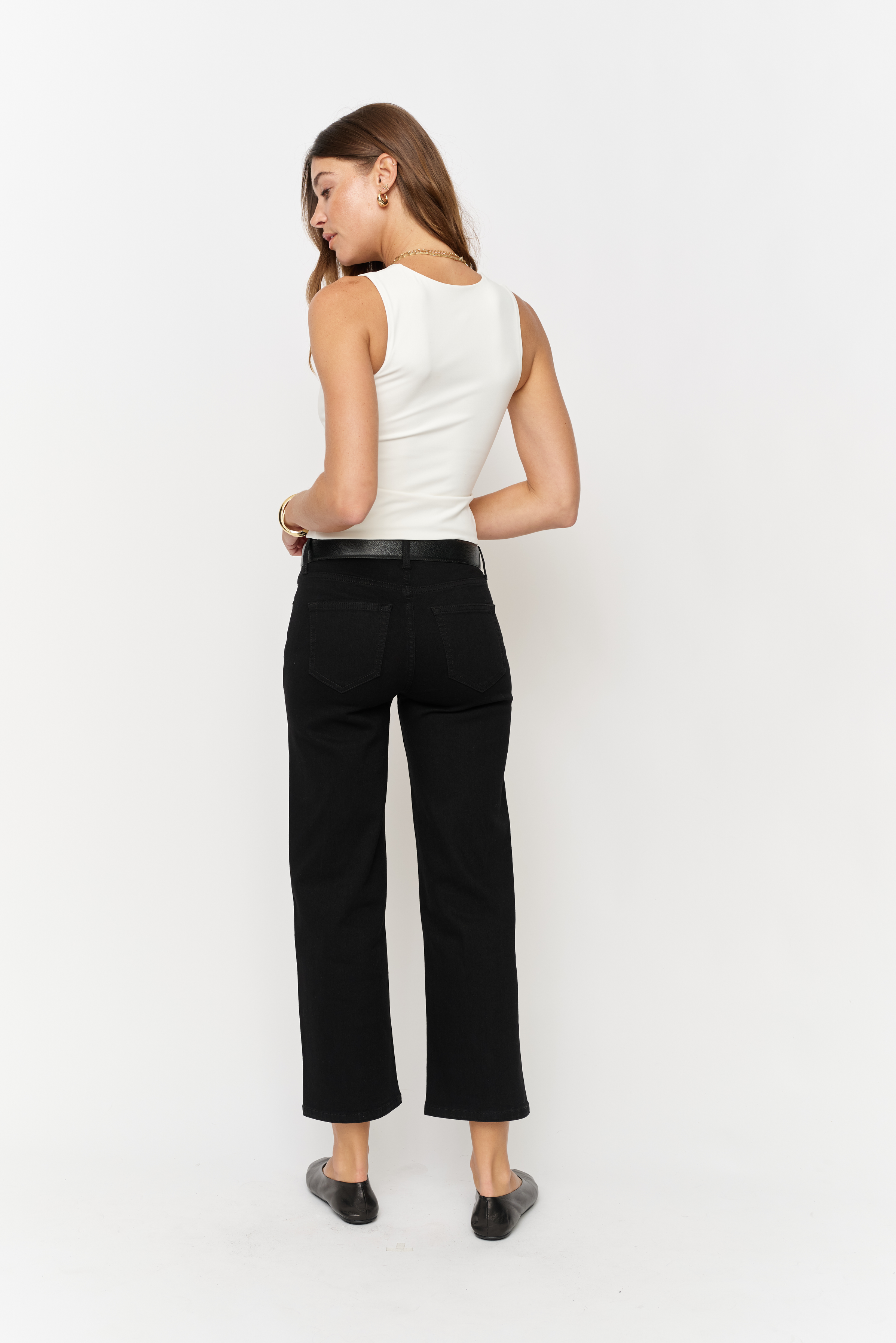 Addington Mid Rise Wide Leg Crop Sculpt+ Jet Black