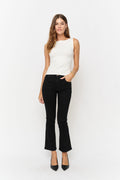 Palmer Mid Rise Crop Kick Flare Sculpt+ Jet Black