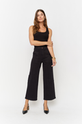 Lawson Wide Leg High Rise Ankle Crop Sculpt+ Black Overdye