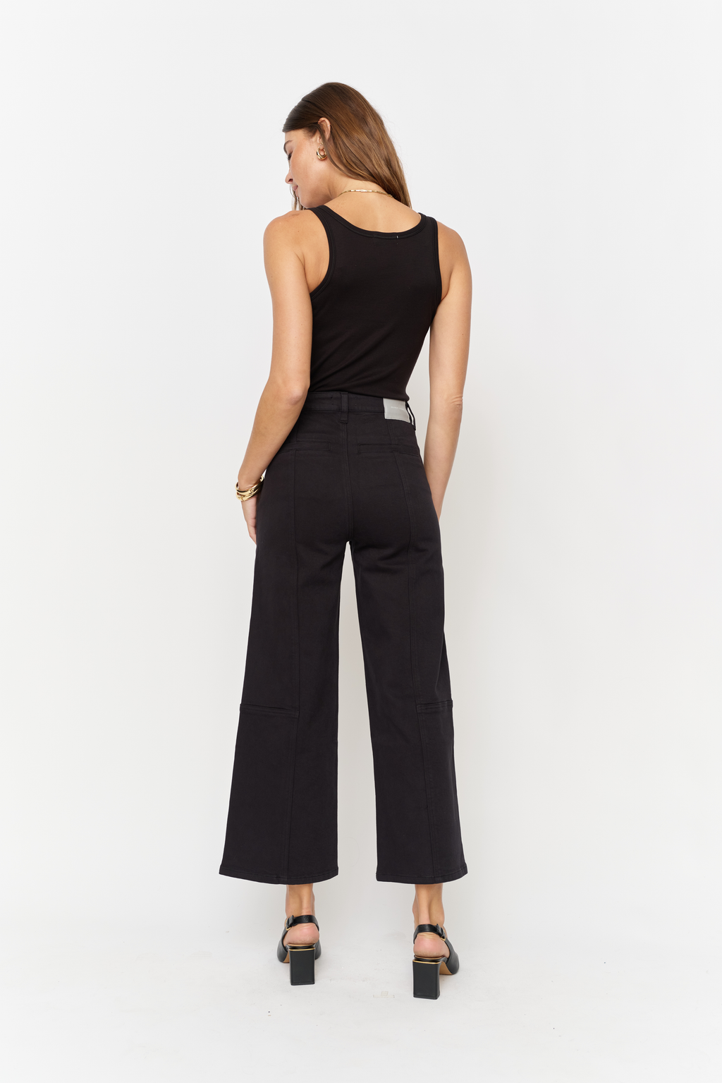 Lawson Wide Leg High Rise Ankle Crop Sculpt+ Black Overdye