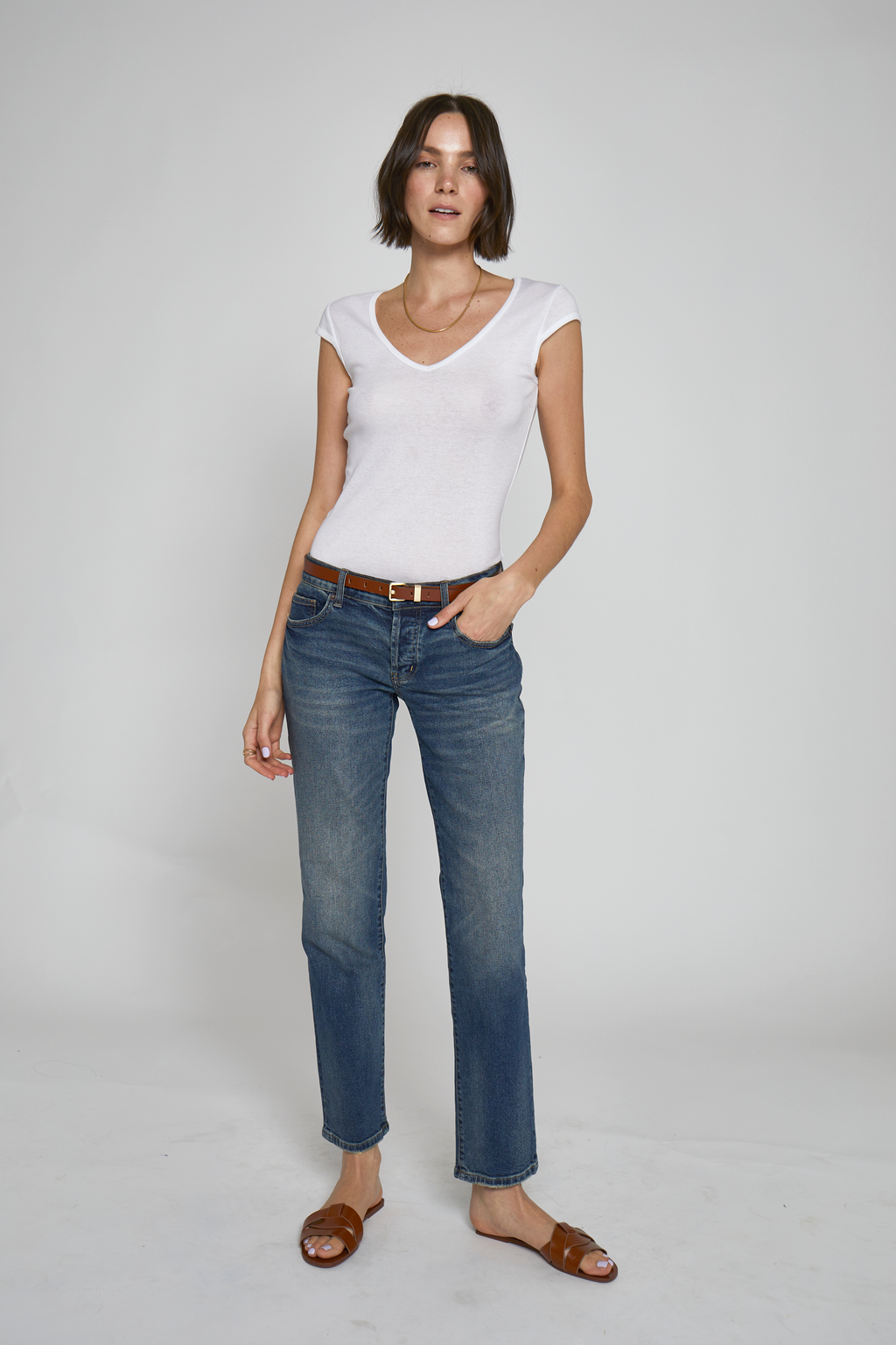 Chester Low Rise Slim Straight Dark Aged Vintage
