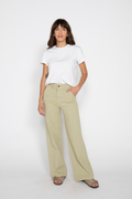 Flora Stretch Trouser Wide Leg High Rise Lint